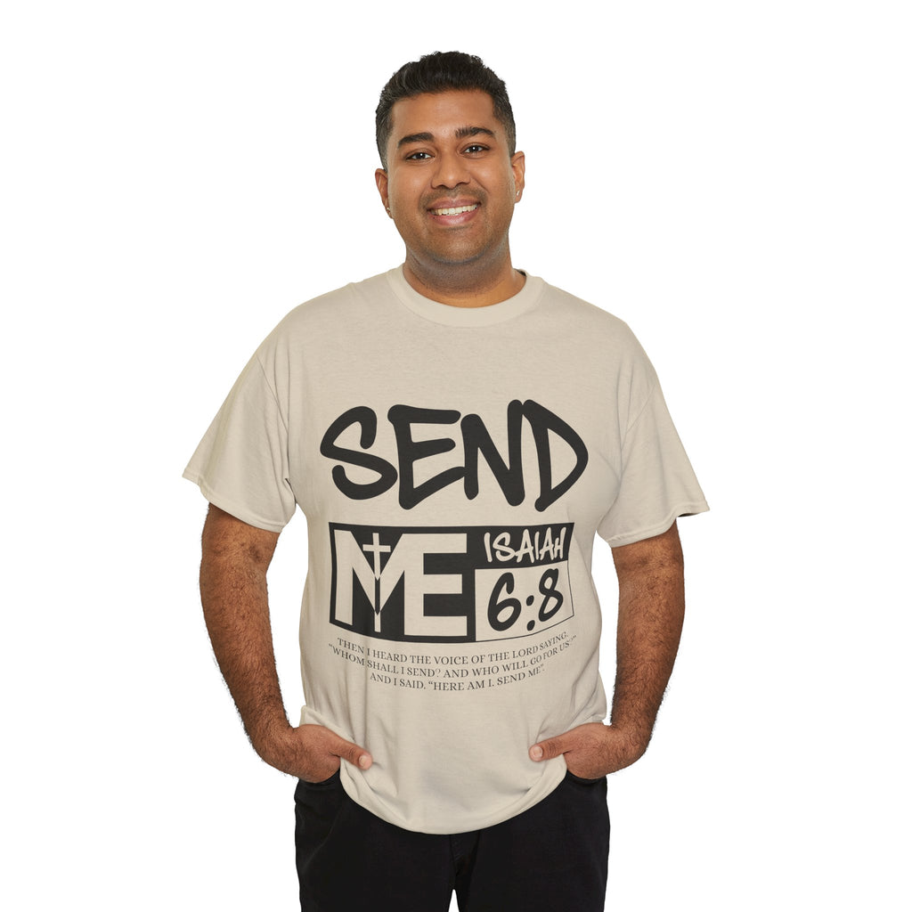 Send Me Isaiah 6:8 Christian T-Shirt — Cross Faith Unisex Cotton Tee