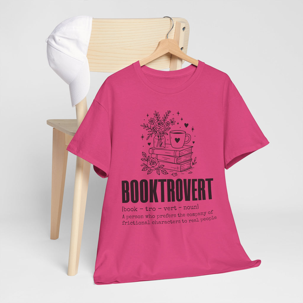 Booktrovert Graphic Tee — "Booktrovert" Definition, Books & Coffee Design Unisex Cotton Tee