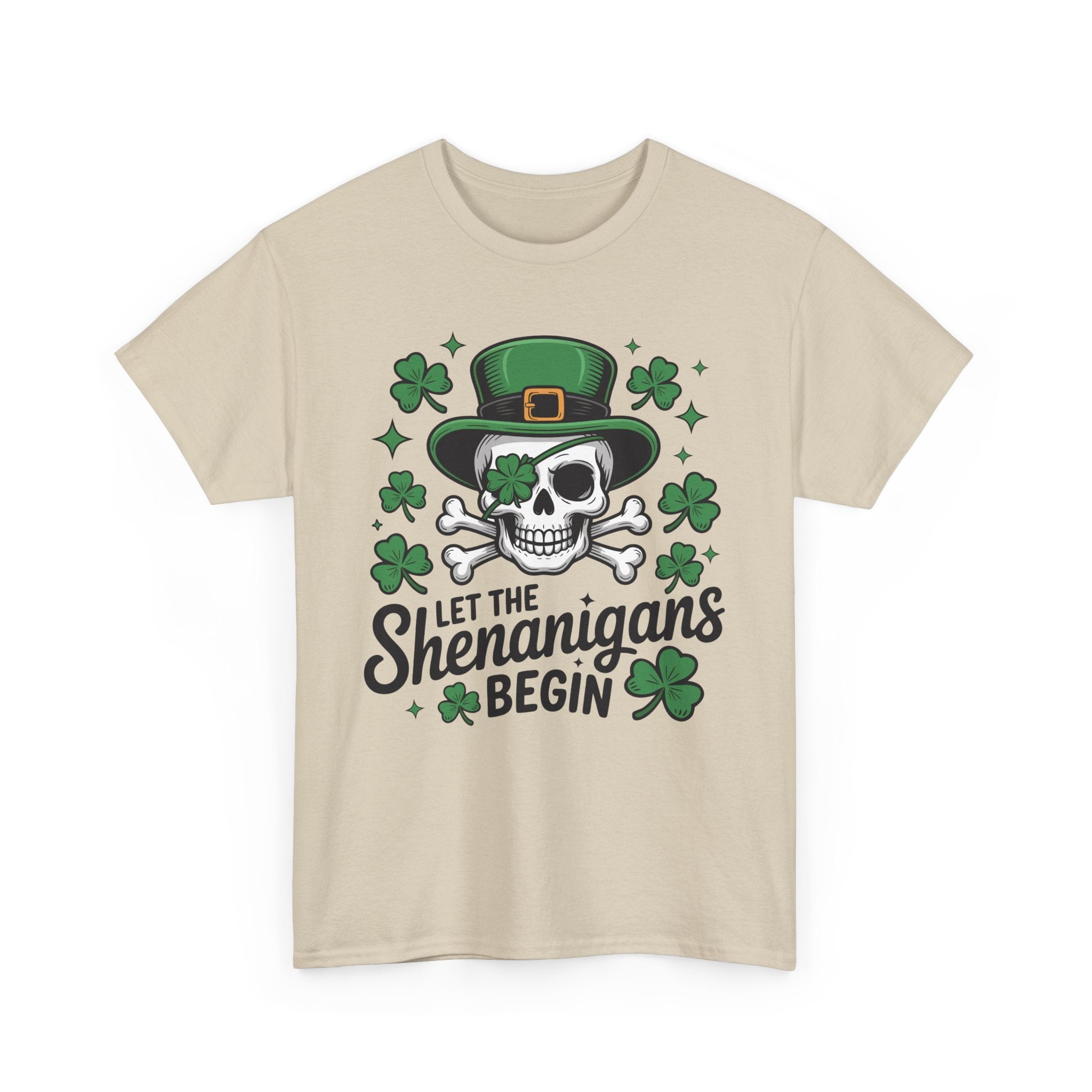Let the Shenanigans Begin — Leprechaun Skull Unisex Cotton T-Shirt