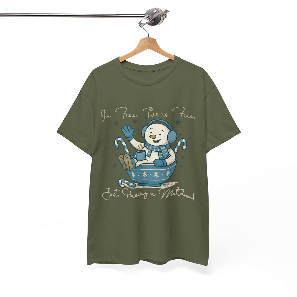 Snowman Hot Cocoa Unisex Cotton Tee