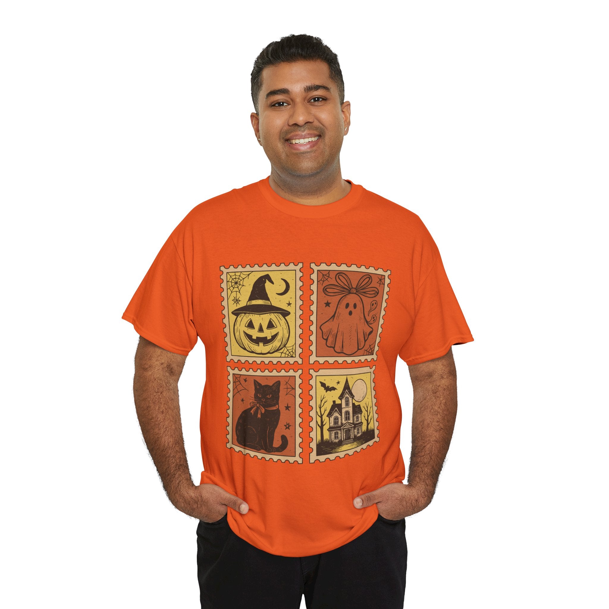 Halloween Stamp Design Unisex Heavy Cotton Tee