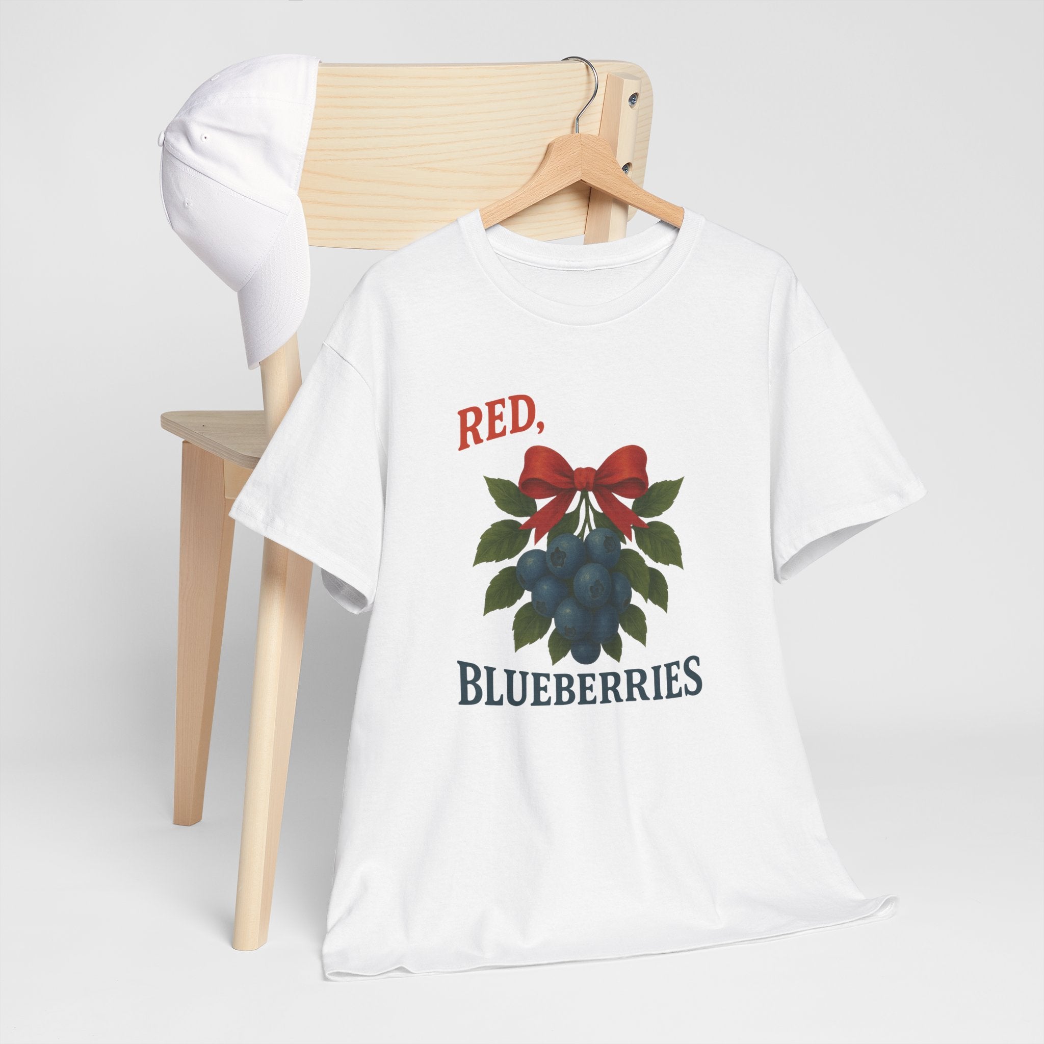 Red, White & Blueberries T-Shirt — Patriotic Blueberry Graphic Unisex Cotton Tee