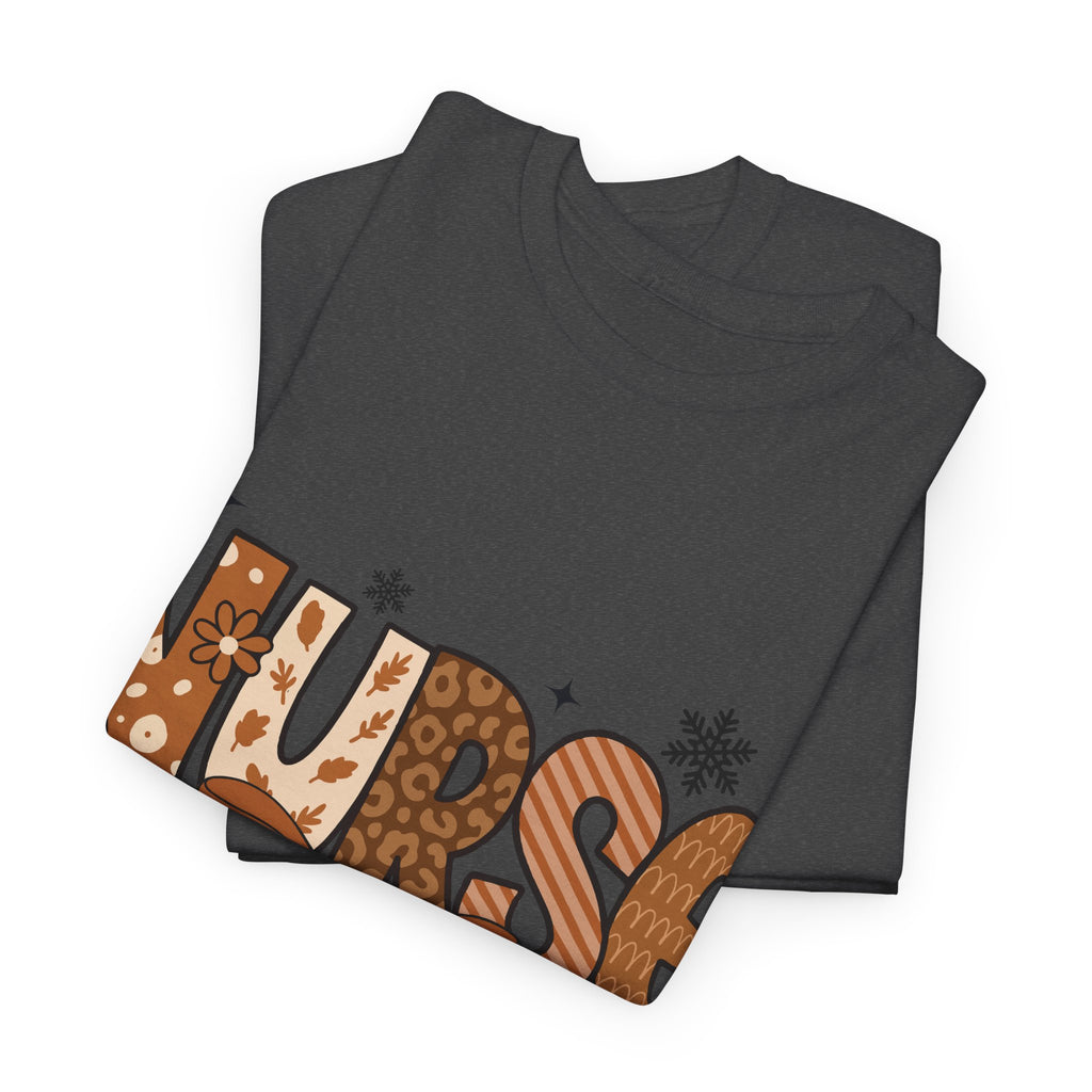 NURSE Fall Stethoscope Tee — Brown Autumn Nurse Unisex CottonT shirt