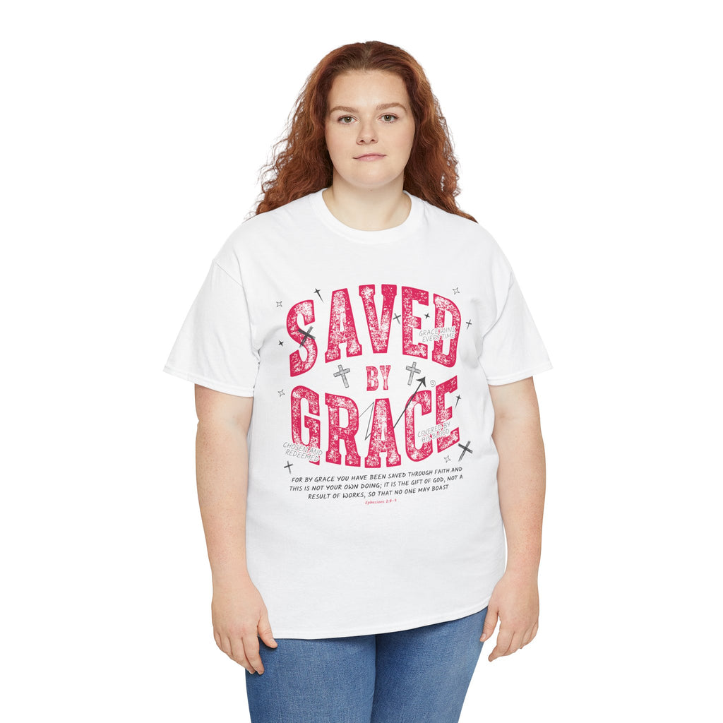 Saved by Grace Ephesians 2:8-9 Unisex Cotton T-Shirt