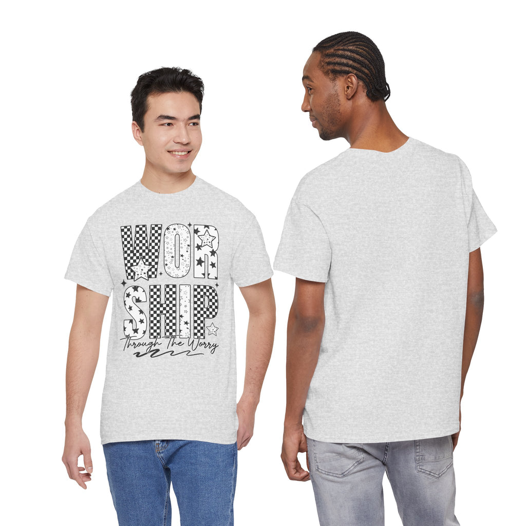 WORSHIP Through The Worry Checkerboard Unisex Cotton Tee