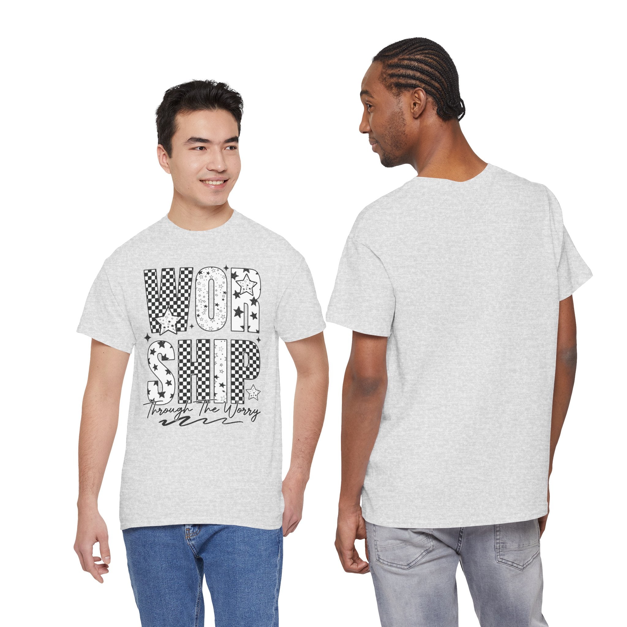 WORSHIP Through The Worry Checkerboard Unisex Cotton Tee