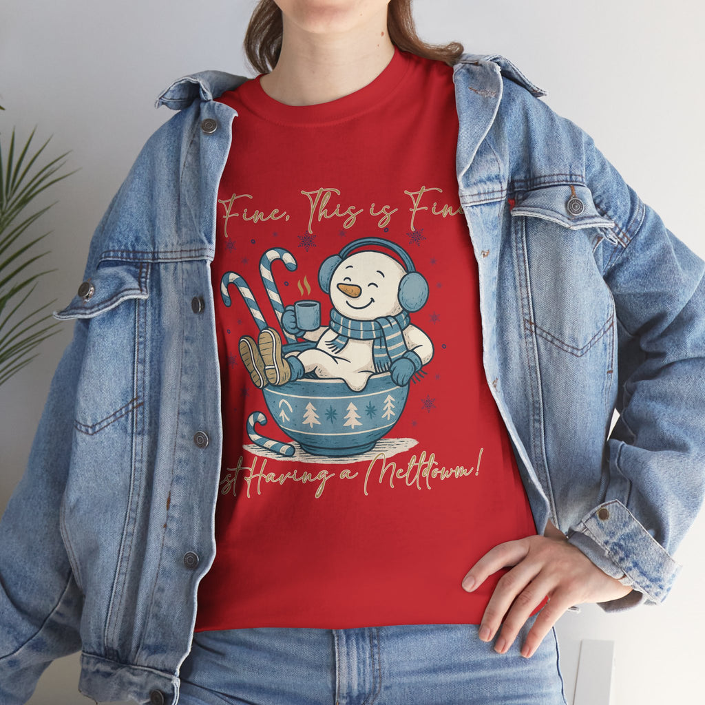 Snowman Hot Cocoa Unisex Cotton Tee