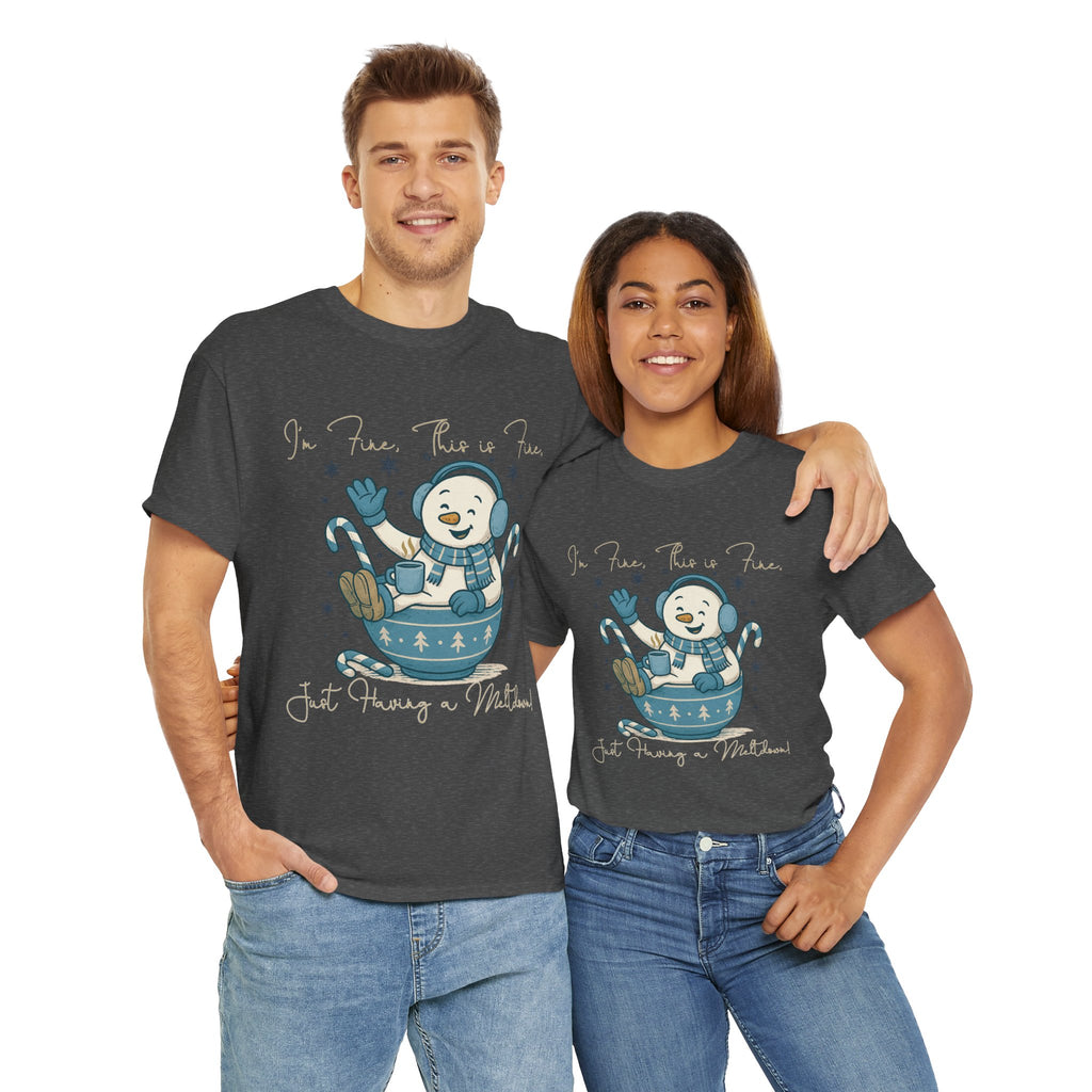 Snowman Hot Cocoa Unisex Cotton Tee