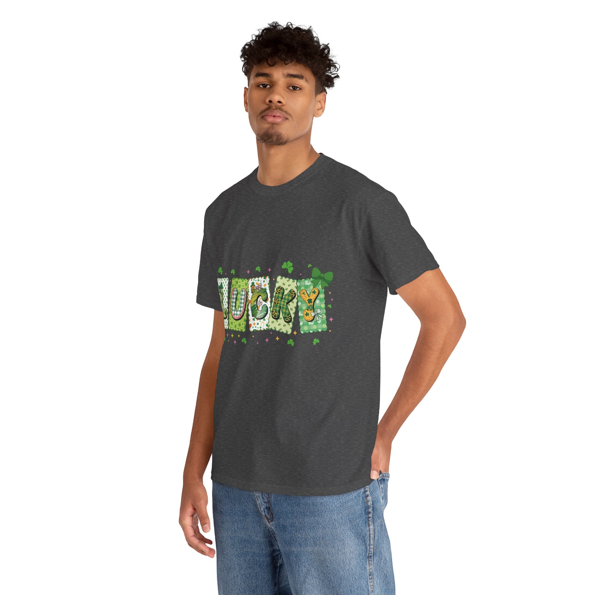 Lucky Patchwork Plaid Clover Tee — St. Patrick’s Day Unisex Cotton T-Shirt