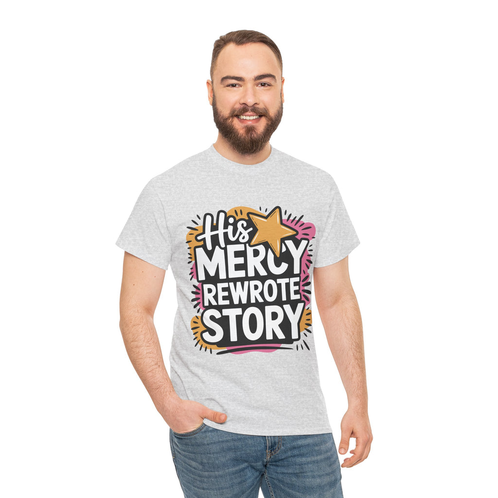 His Mercy Rewrote My Story Tee — Retro Christian Graphic T-Shirt