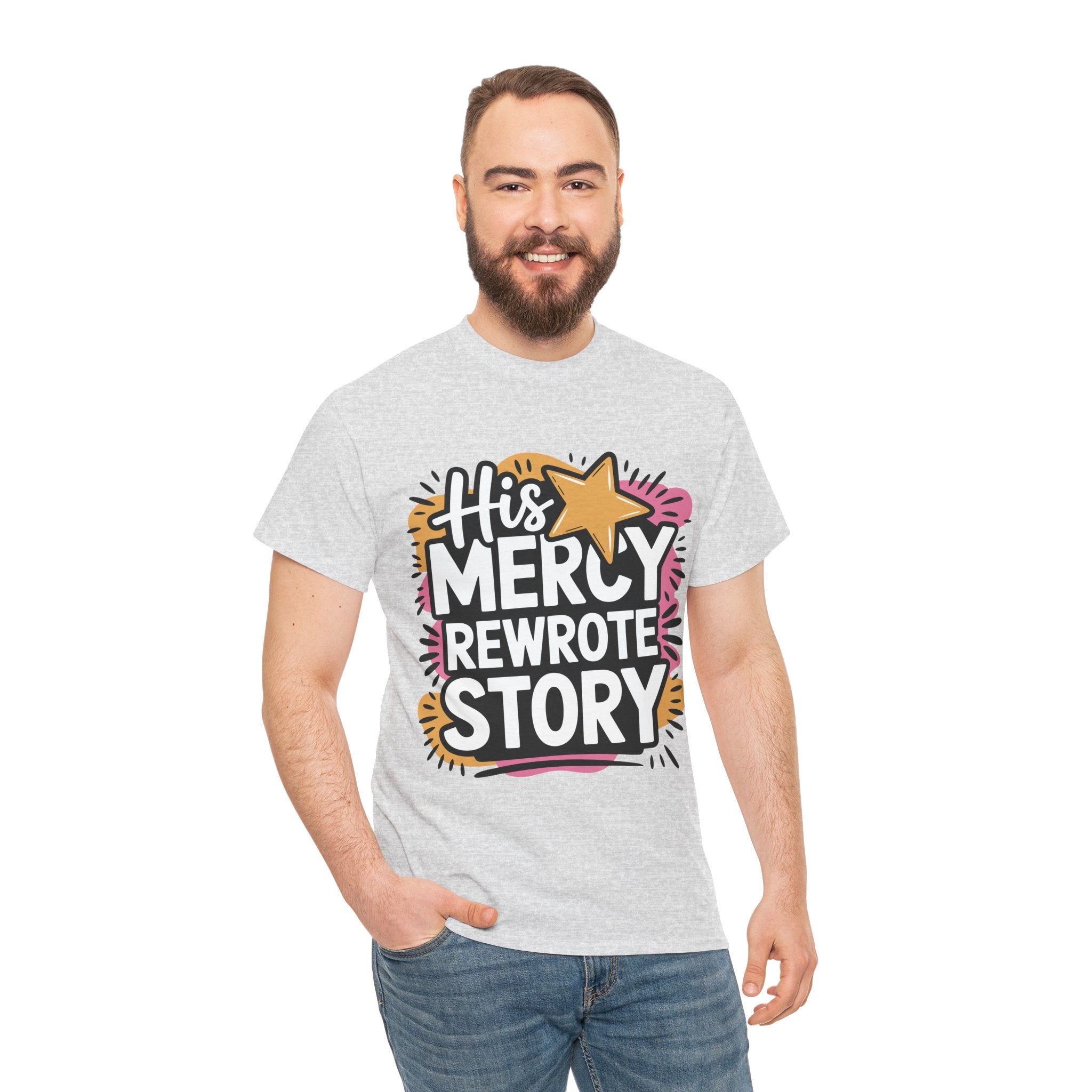 His Mercy Rewrote My Story Tee — Retro Christian Graphic T-Shirt