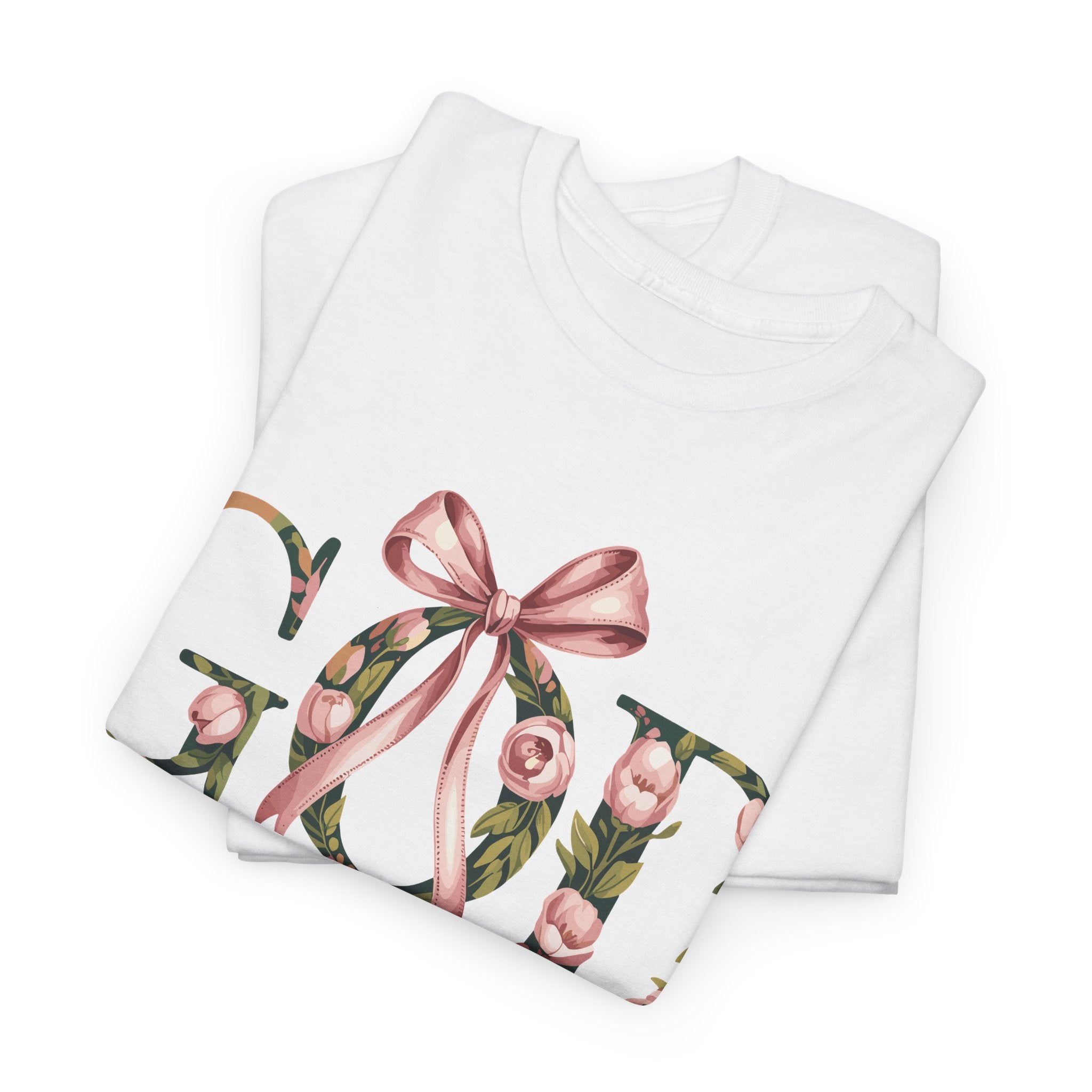 God Is Good Pink Rose Tee — Floral Ribbon Faith Unisex Cotton T-Shirt