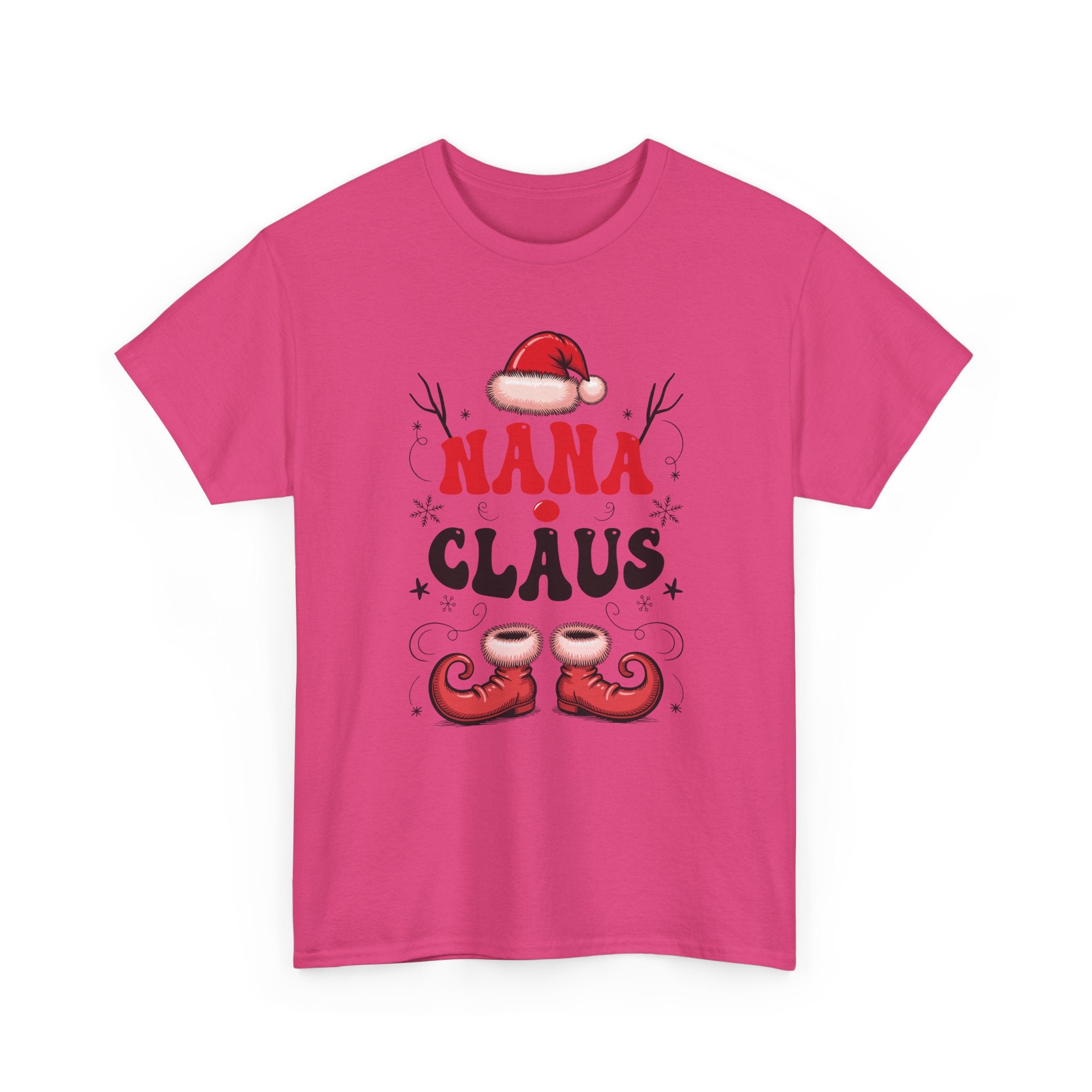 Nana Christmas T-Shirt — Santa Hat & Elf Boots Holiday Unisex Cotton Tee
