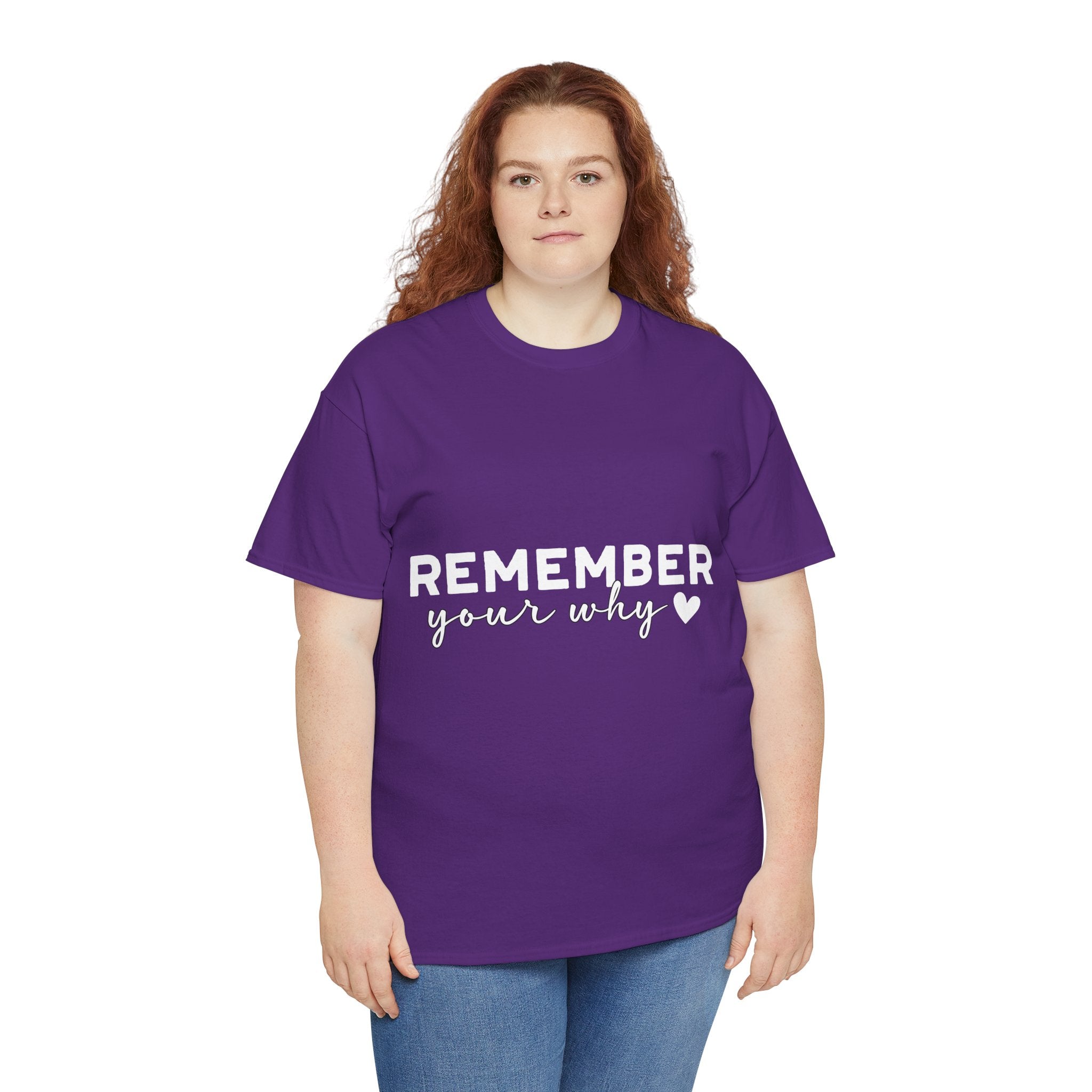 Remember Your Why Tee — Minimalist Heart Motivational Unisex Cotton Tshirt