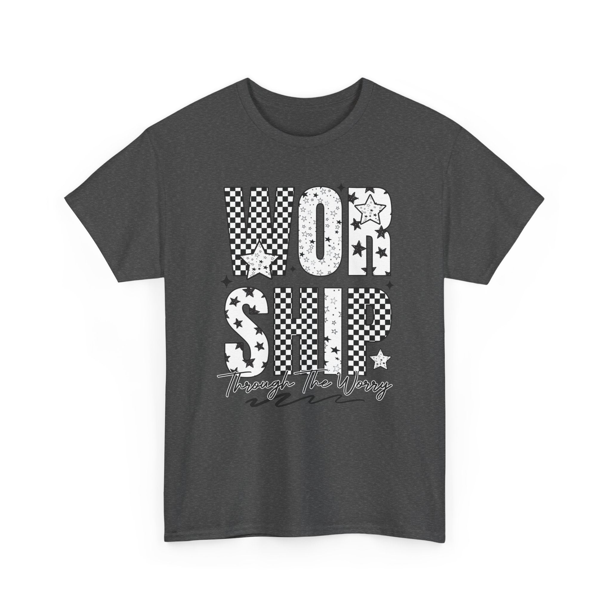 WORSHIP Through The Worry Checkerboard Unisex Cotton Tee