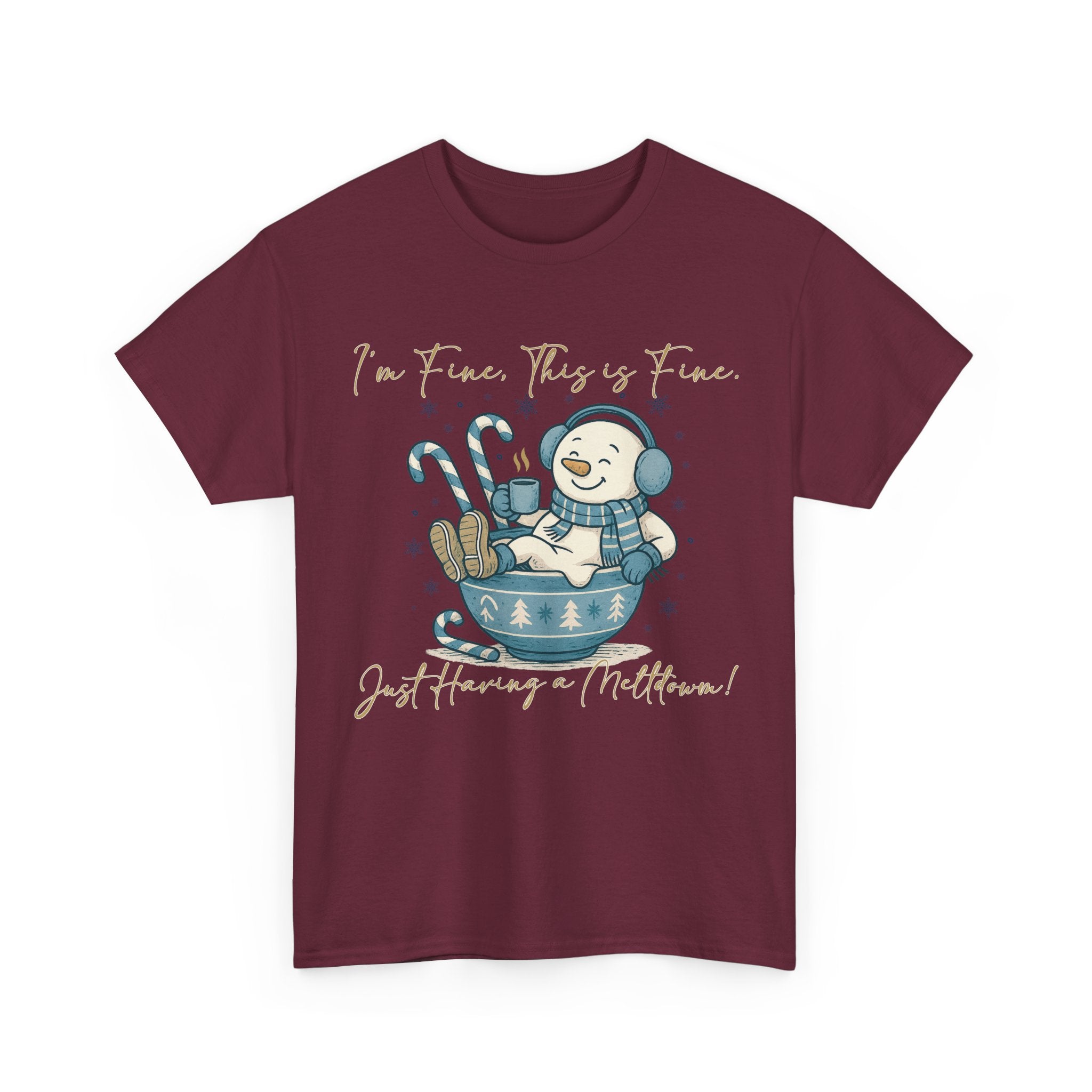 Snowman Hot Cocoa Unisex Cotton Tee