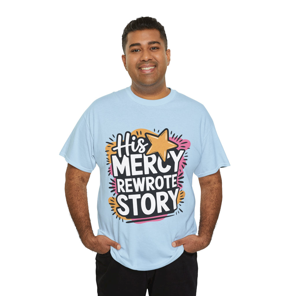 His Mercy Rewrote My Story Tee — Retro Christian Graphic T-Shirt