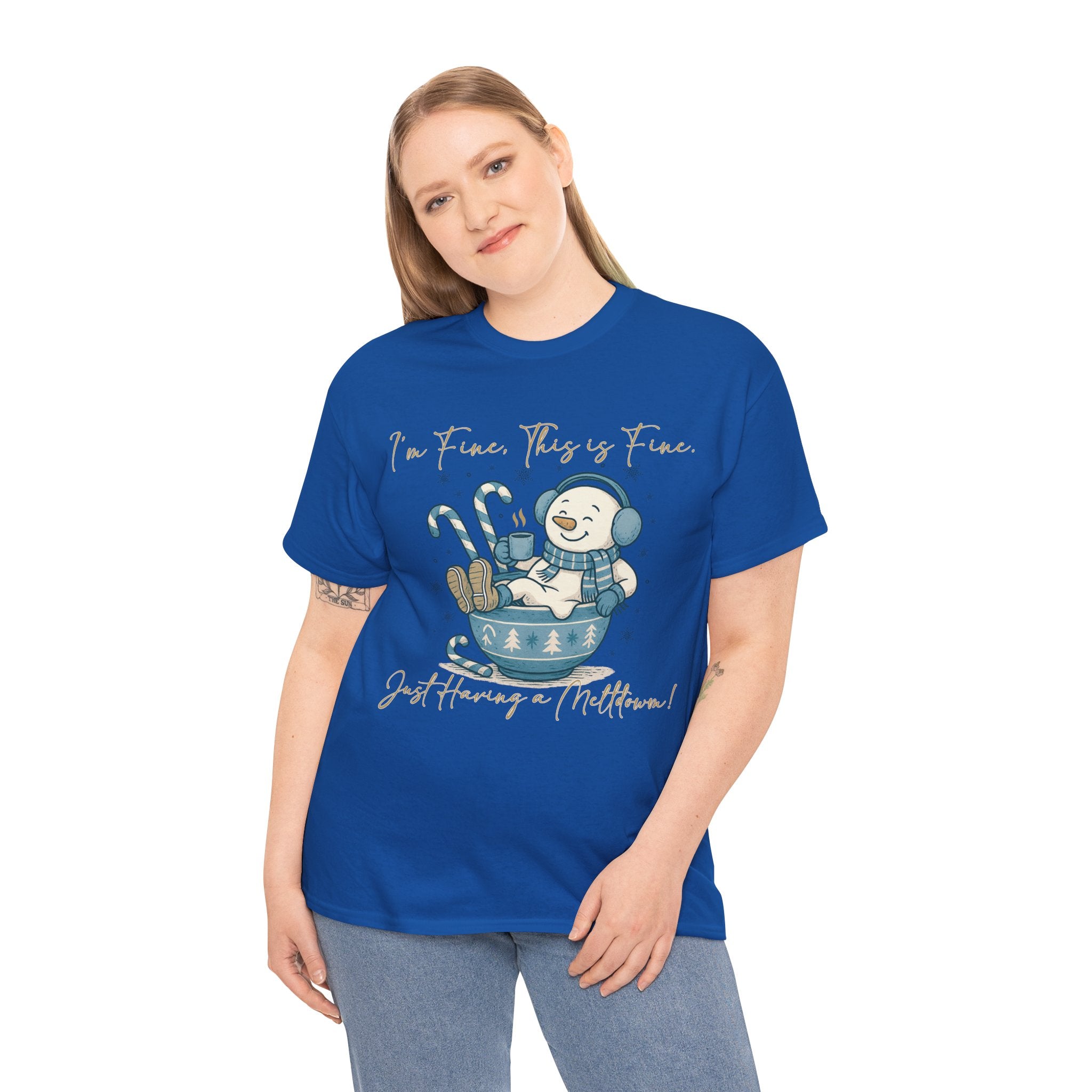 Snowman Hot Cocoa Unisex Cotton Tee