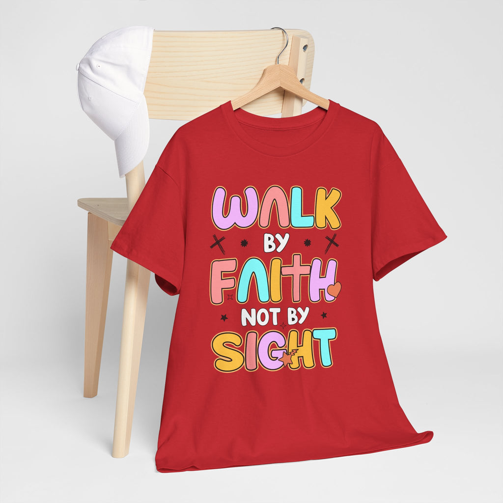 Walk by Faith Not by Sight T-Shirt — Pastel Christian Faith Unisex Cotton Tee