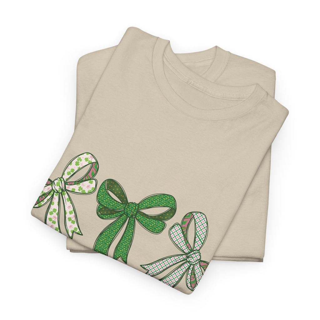 Not Lucky Simply Blessed Tee — Romans 4:7-8 Green Bow Christian Unisex Cotton T-Shirt