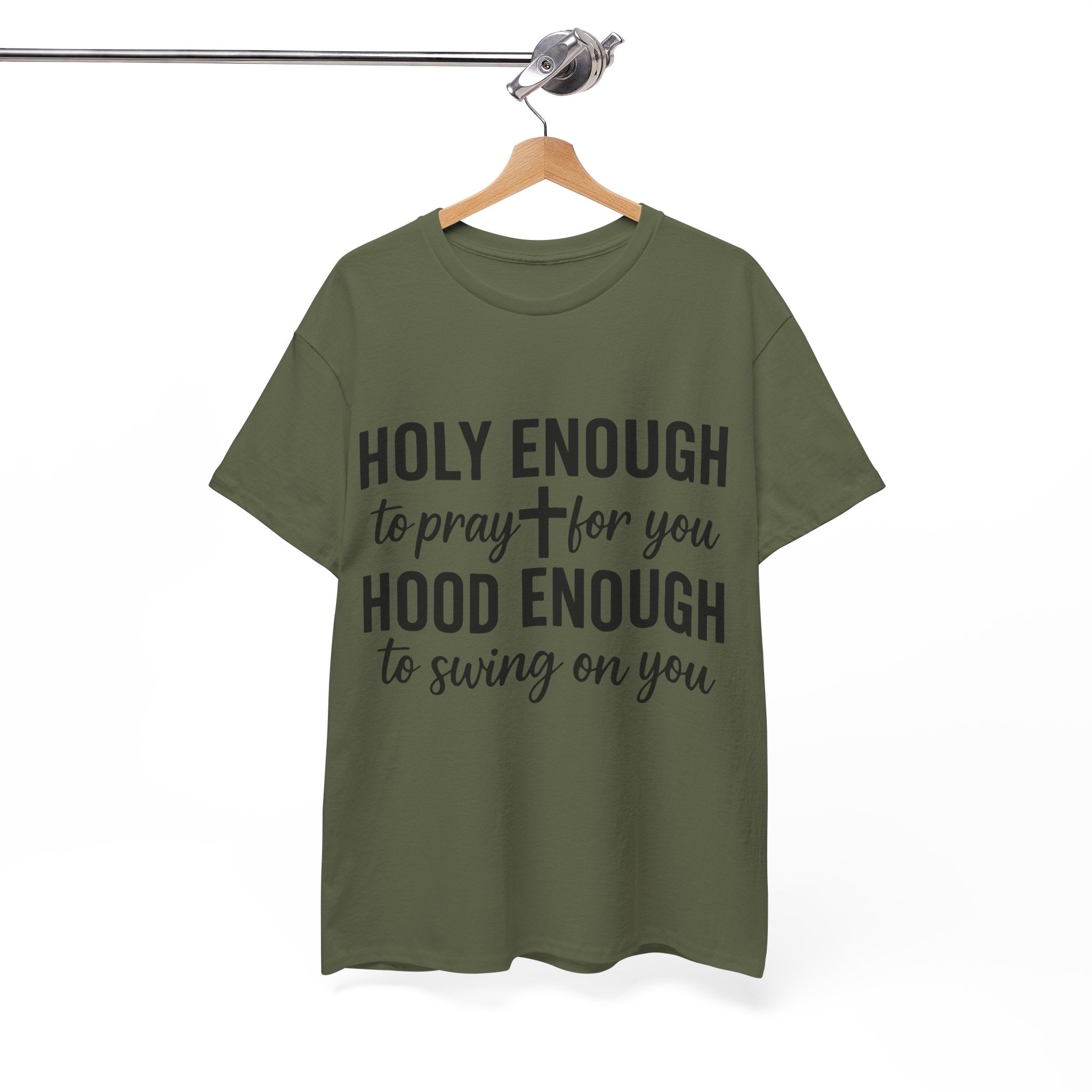 Holy Enough Christian T‑Shirt — Modern Hand‑Lettered Faith Unisex CottonTee