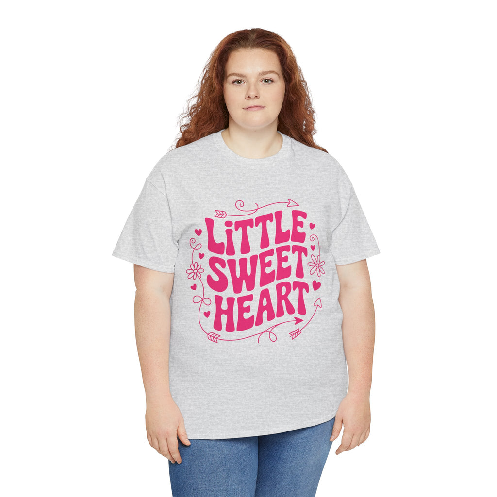 Little Sweetheart Retro Tee — Cute Red Hearts & Flowers Graphic Unisex Cotton Tee