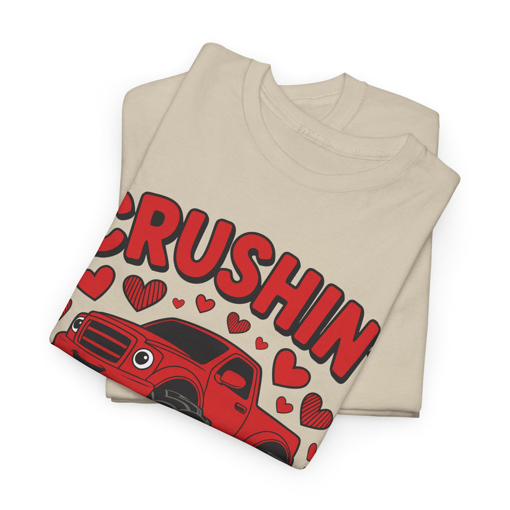 Crushin’ Hearts Valentine Monster Truck Unisex Cotton Tee