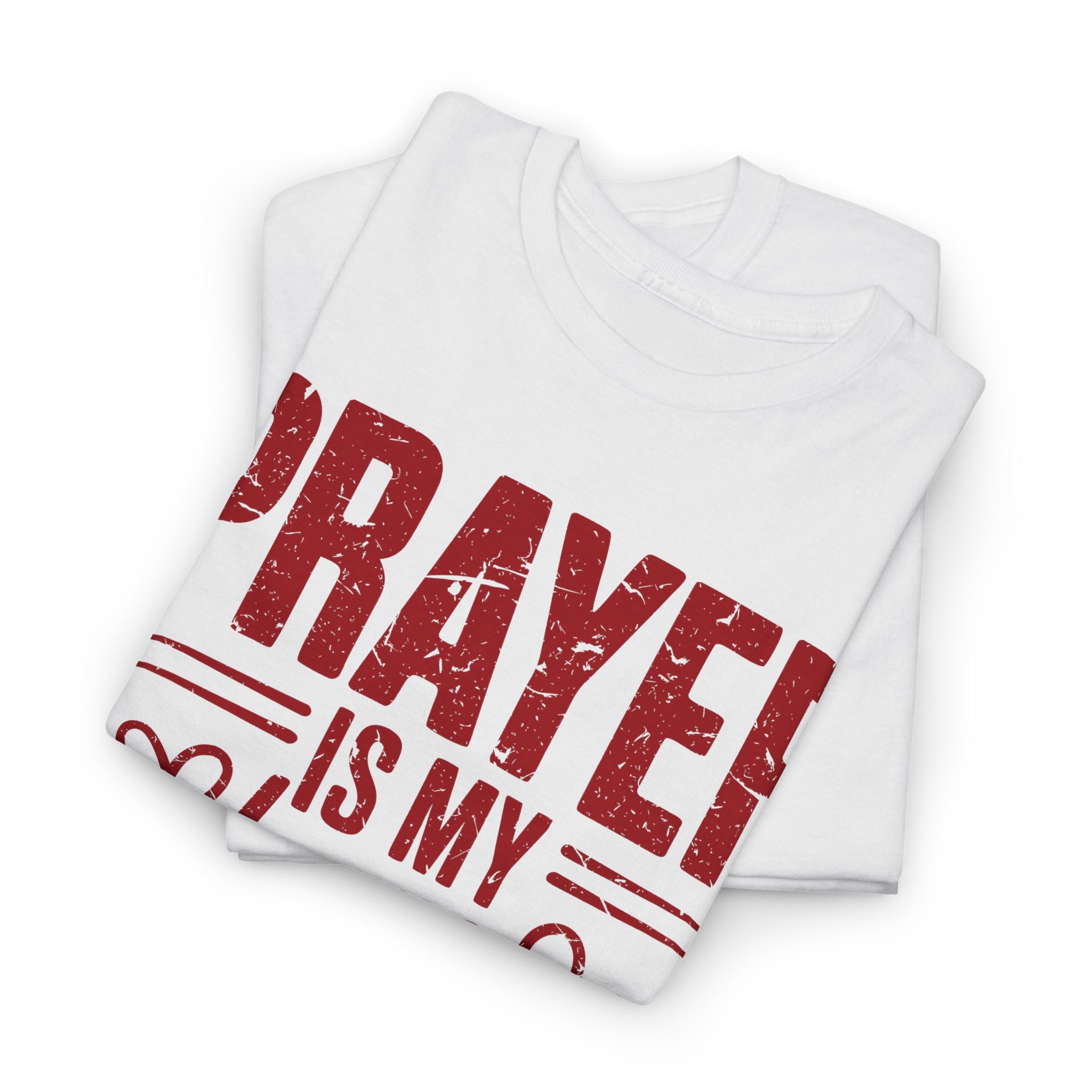 Prayer Is My Love Language T-Shirt — Faith-Inspired Red Hearts Unisex Cotton Tee