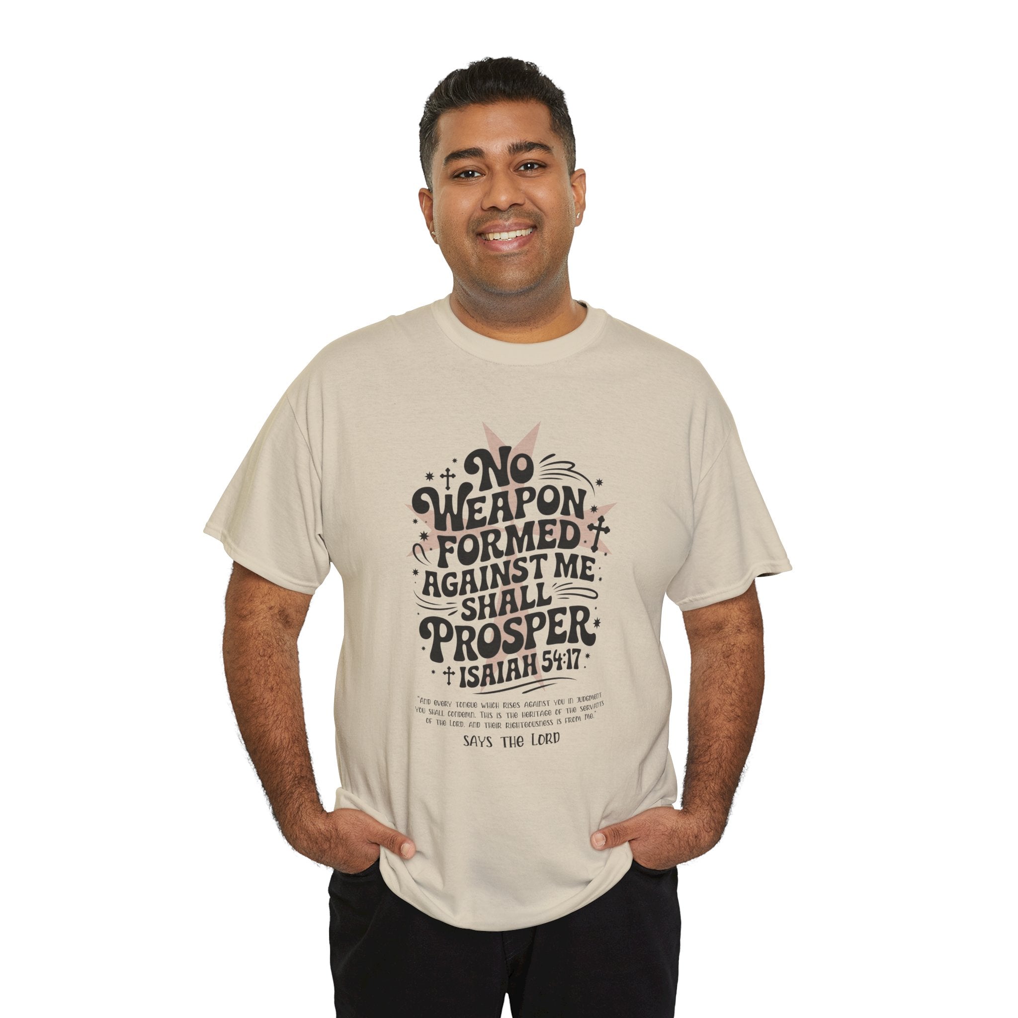 Christian Cross Text Art T-Shirt — Faith & Salvation Unisex Cotton Tee