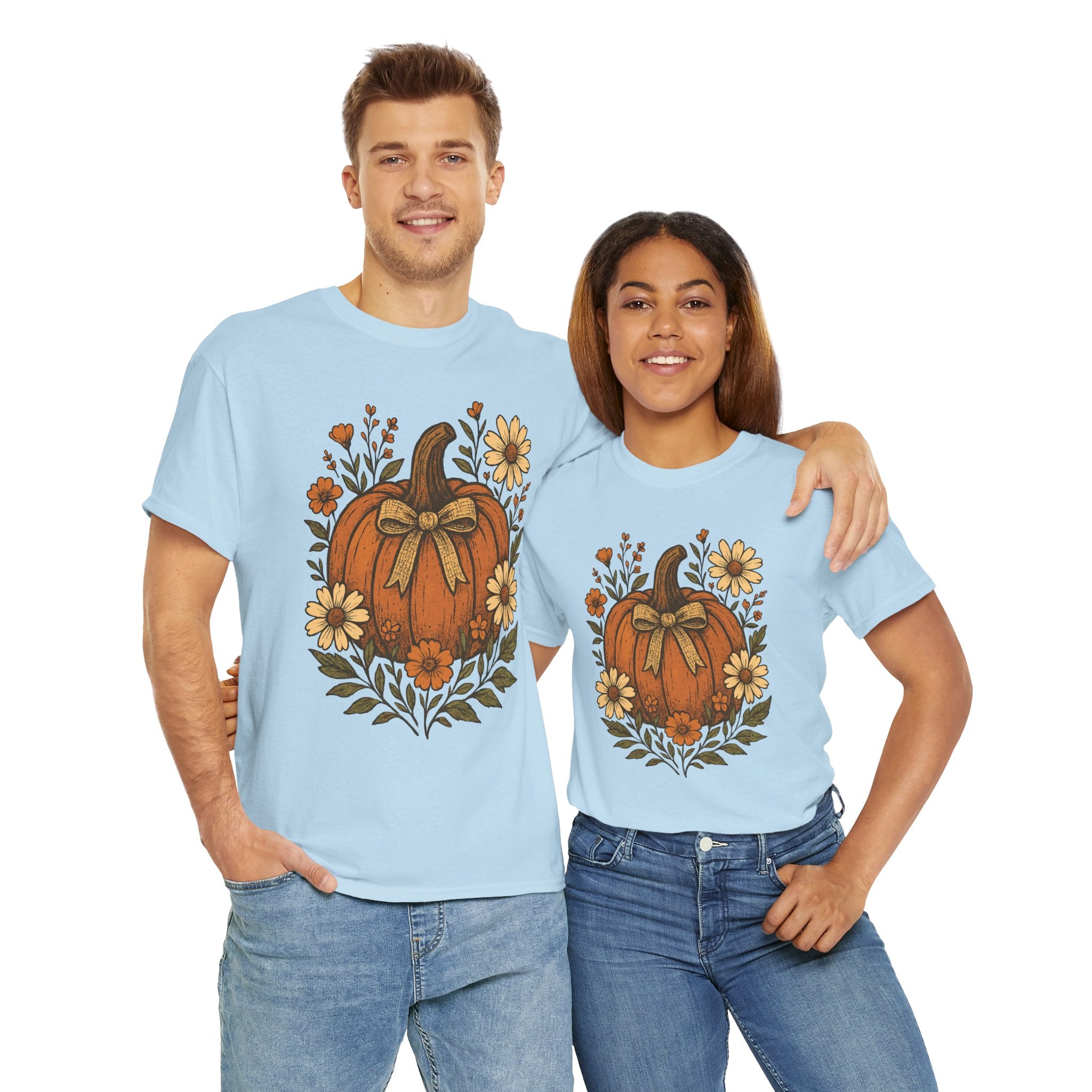 Pumpkin Daisy Unisex Cotton Tee