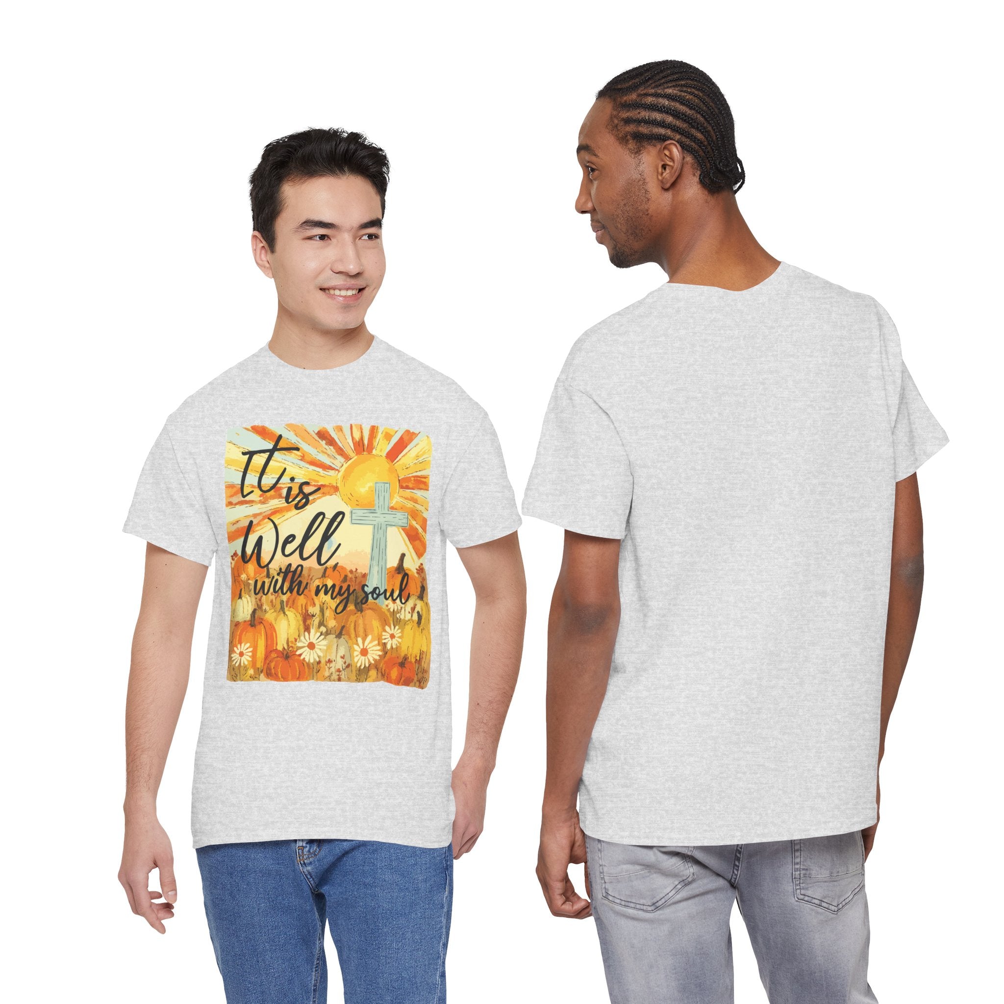 It Is Well With My Soul Pumpkin Sunrise Unisex Cotton T-Shirt