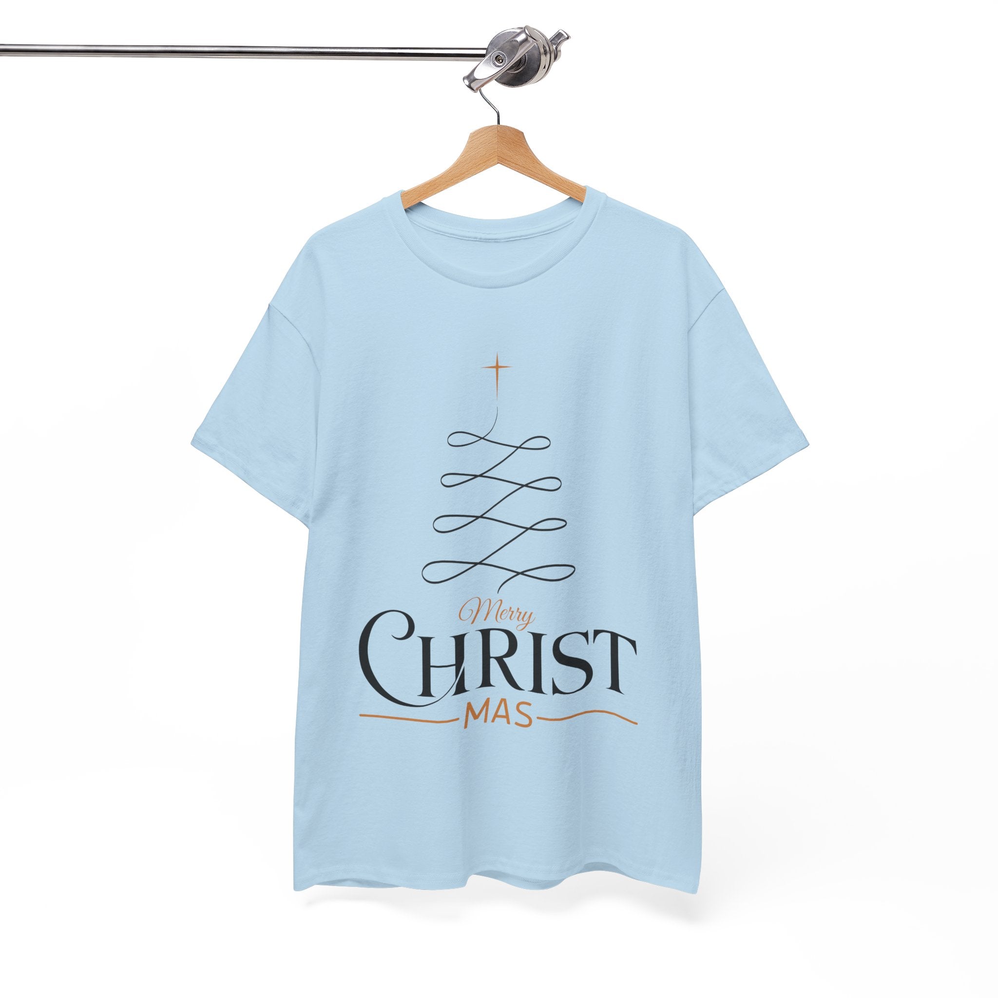 Merry Christmas Gold Cross Tree Unisex Cotton Tee