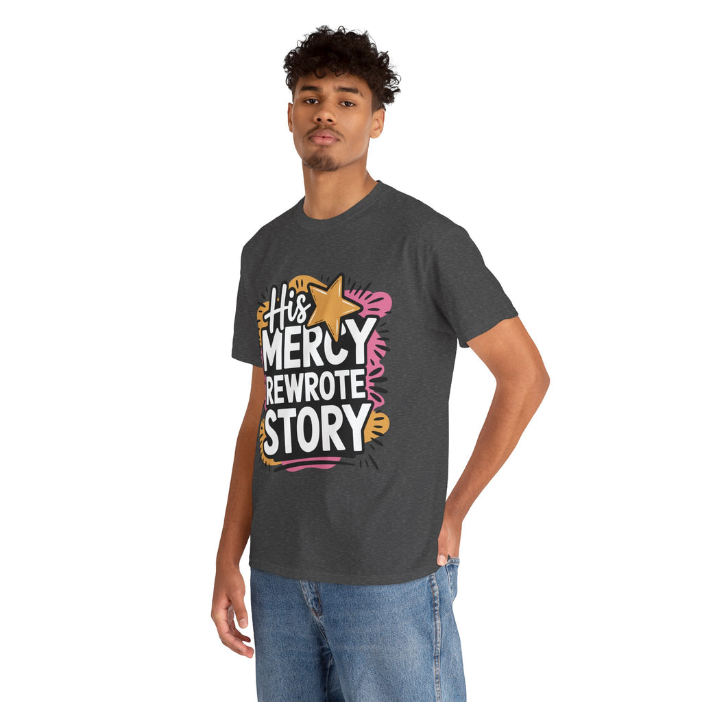 His Mercy Rewrote My Story Tee — Retro Christian Graphic T-Shirt