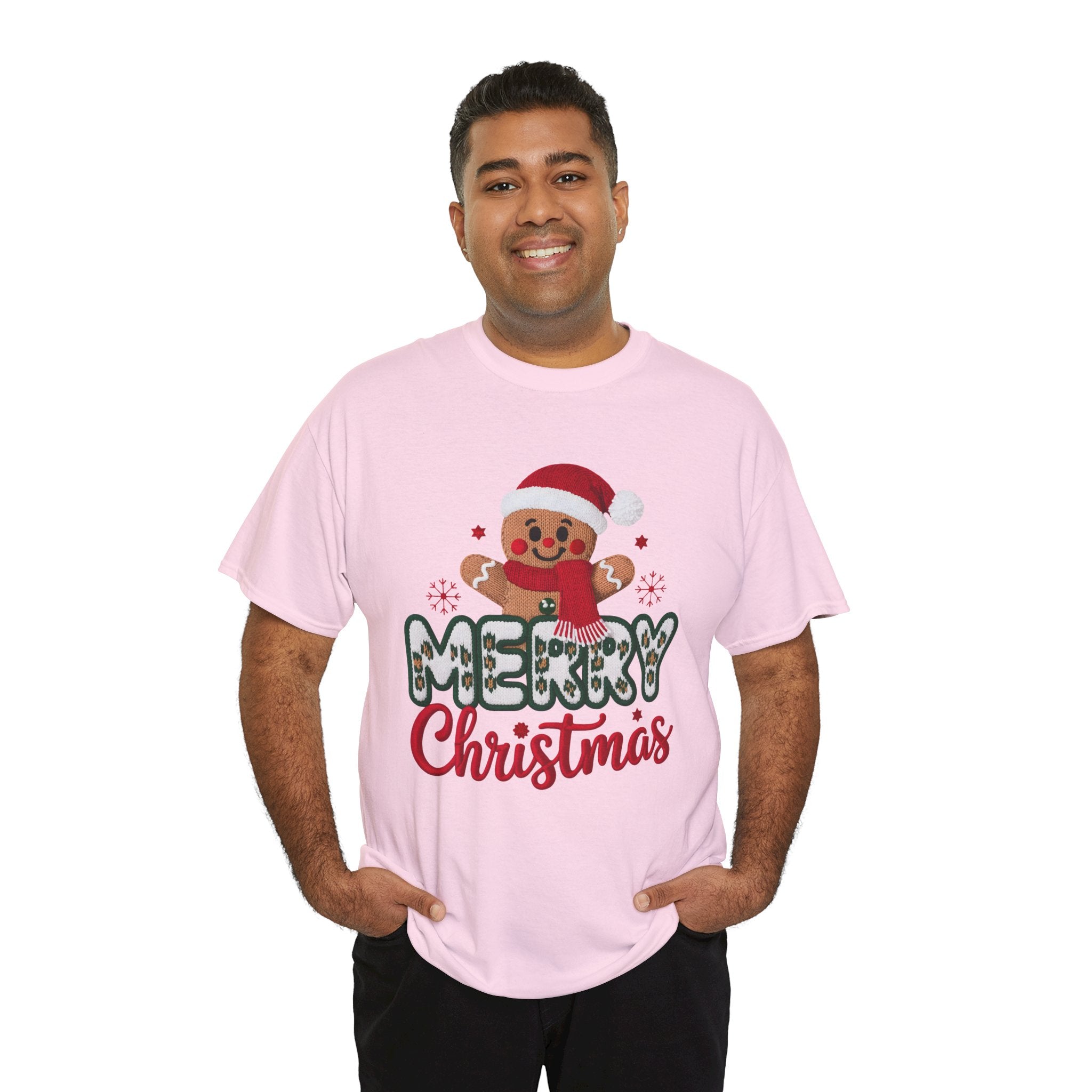 Gingerbread Santa 'Merry Christmas' Unisex Cotton Tee T-Shirt
