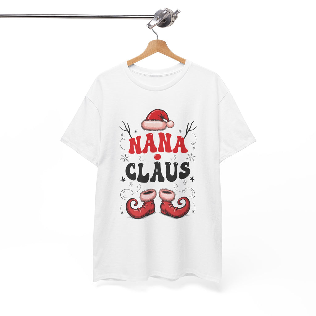 Nana Christmas T-Shirt — Santa Hat & Elf Boots Holiday Unisex Cotton Tee