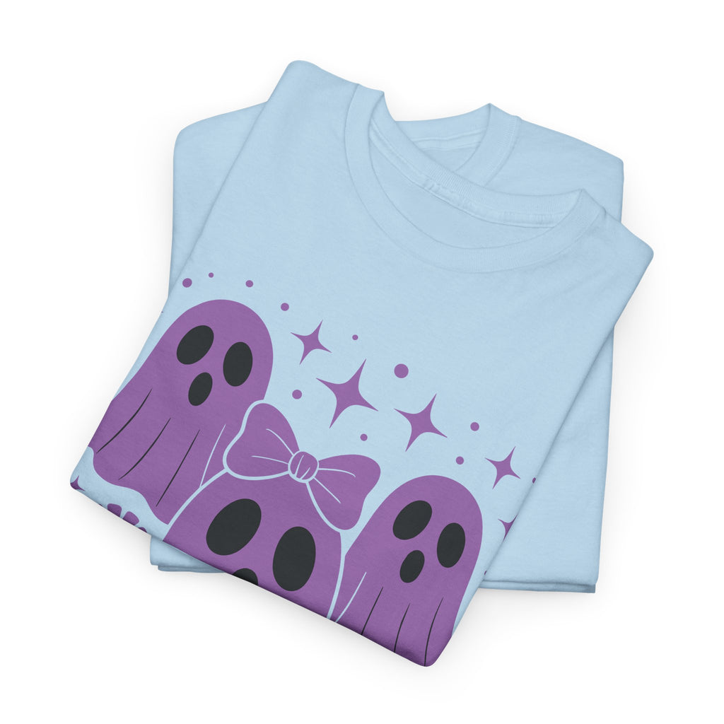 Purple Ghost Halloween Unisex Cotton Tee
