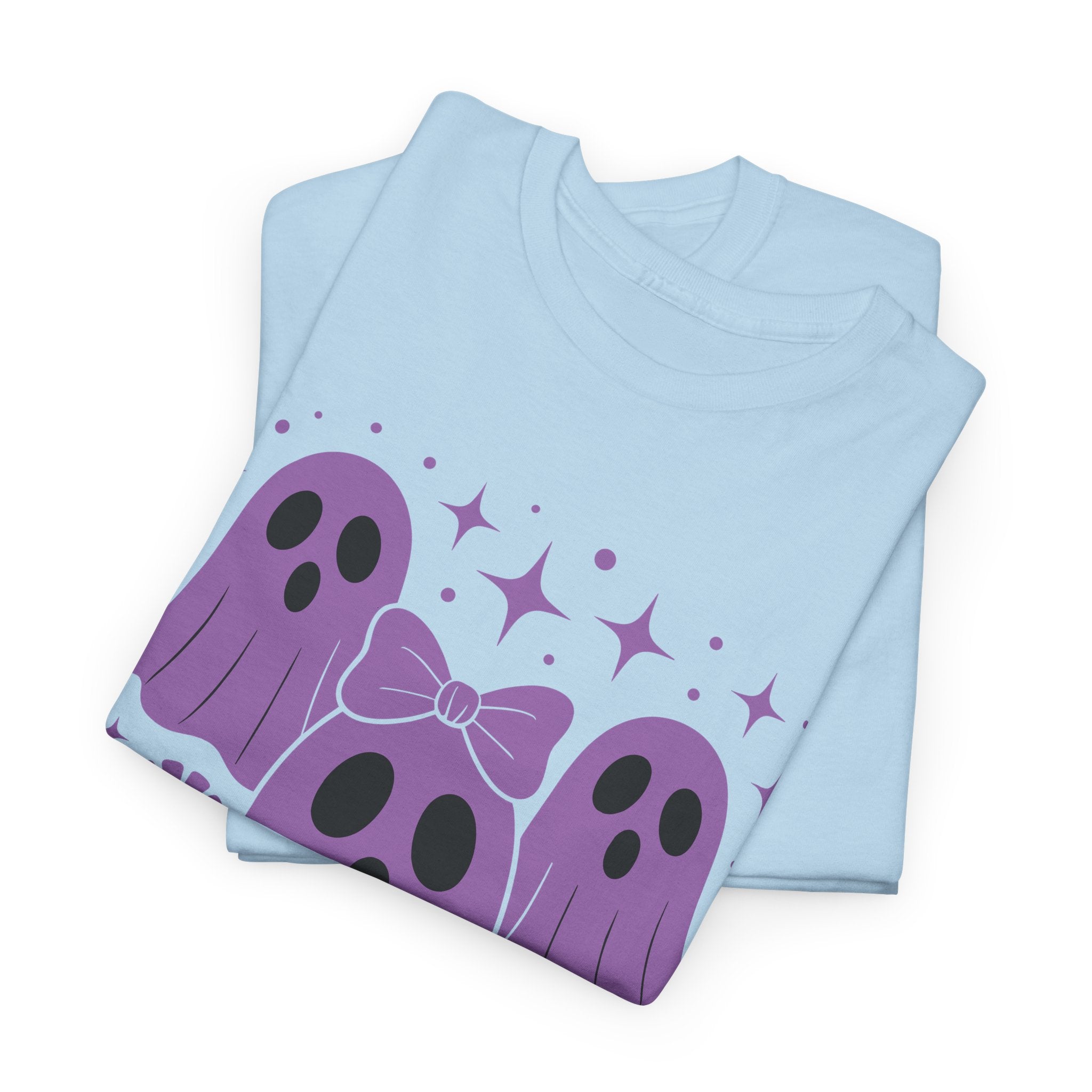 Purple Ghost Halloween Unisex Cotton Tee