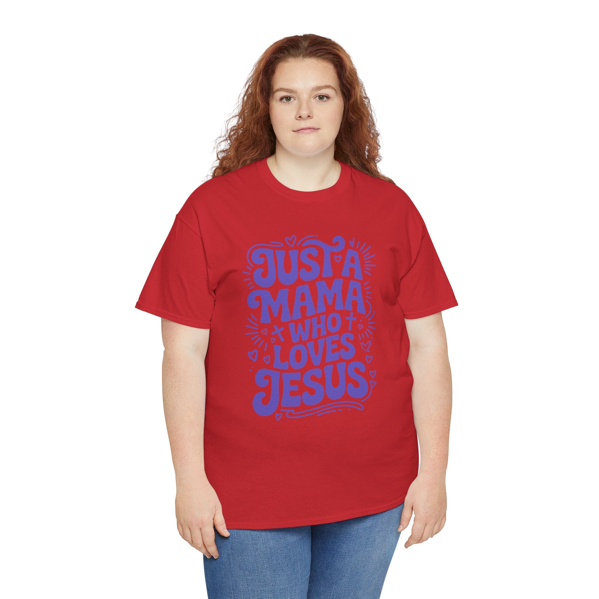 Mama Who Loves Jesus T-Shirt — Bright Green Bubbly Faith Unisex Cotton Tee