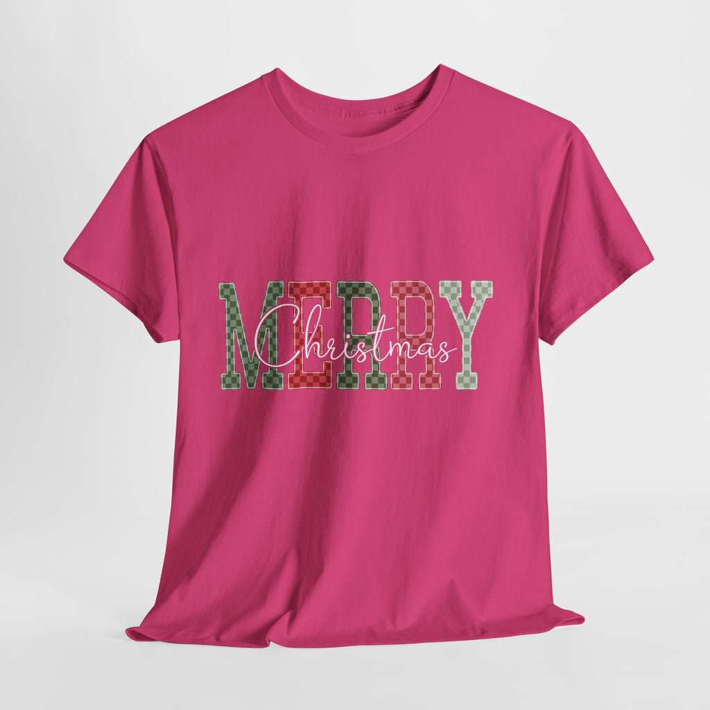 Plaid Merry Christmas Unisex Cotton Tee