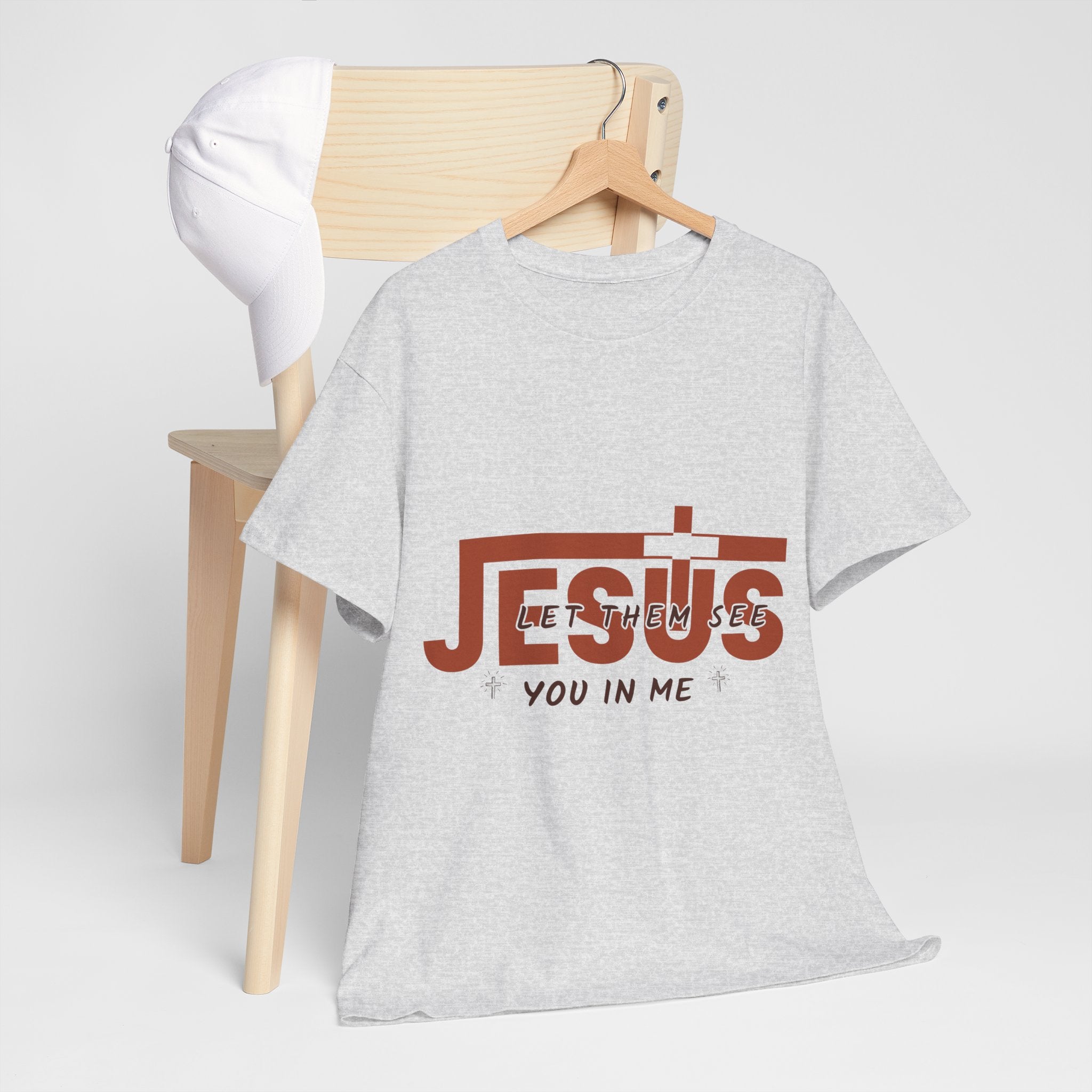 Jesus, Let Them See You in Me T-Shirt — Minimalist Christian Cross Unisex Cotton Tee