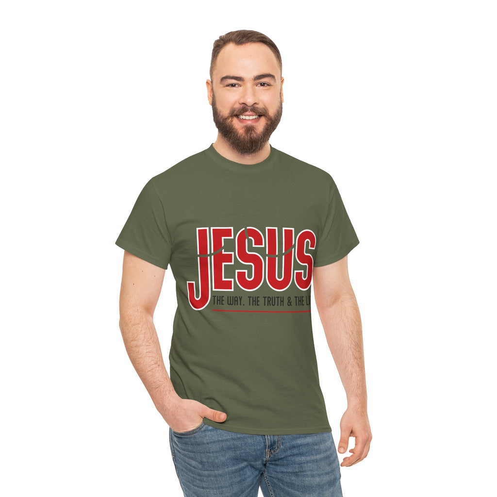 Jesus The Way The Truth & The Life T-Shirt — Bold Red Christian Unisex Cotton Tee