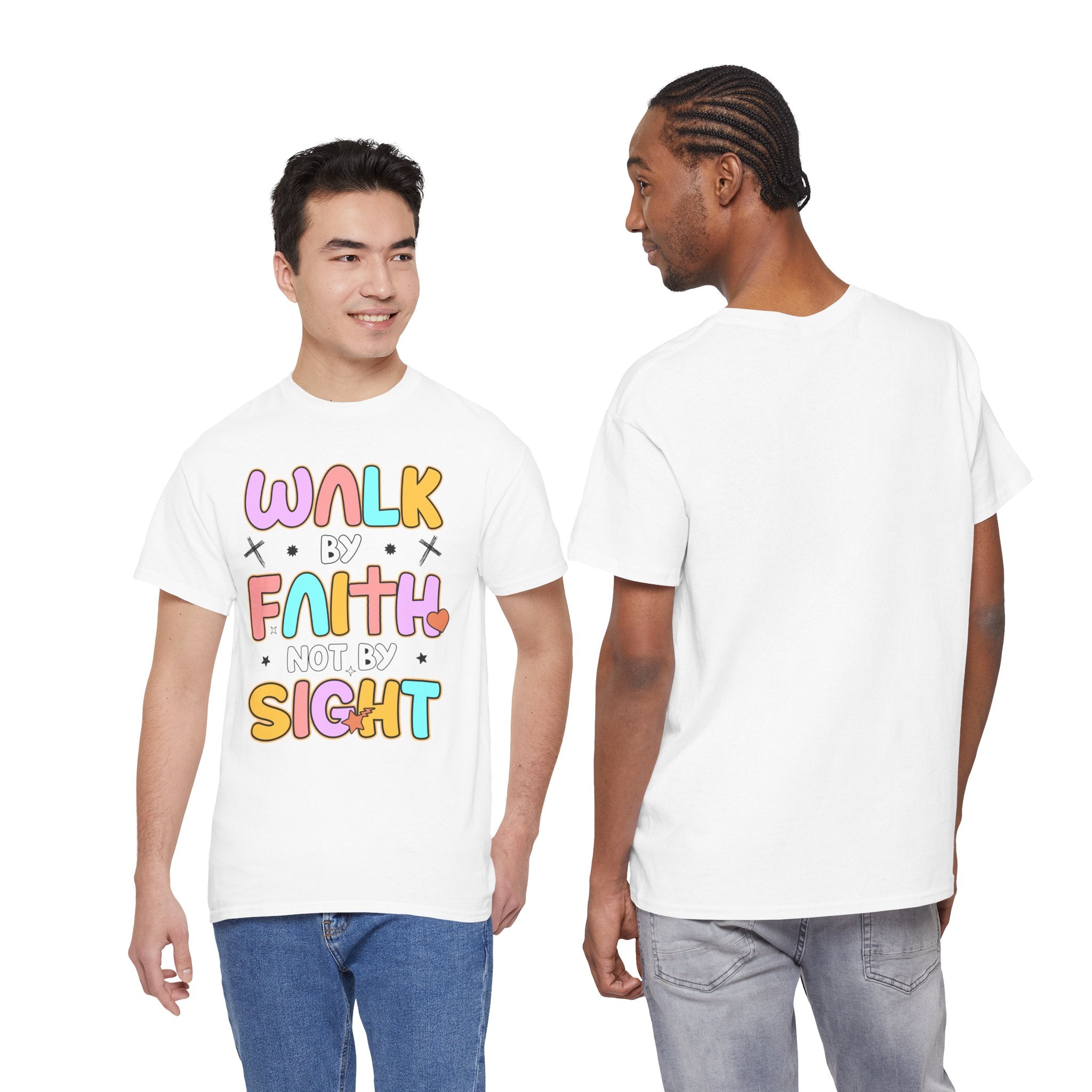 Walk by Faith Not by Sight T-Shirt — Pastel Christian Faith Unisex Cotton Tee