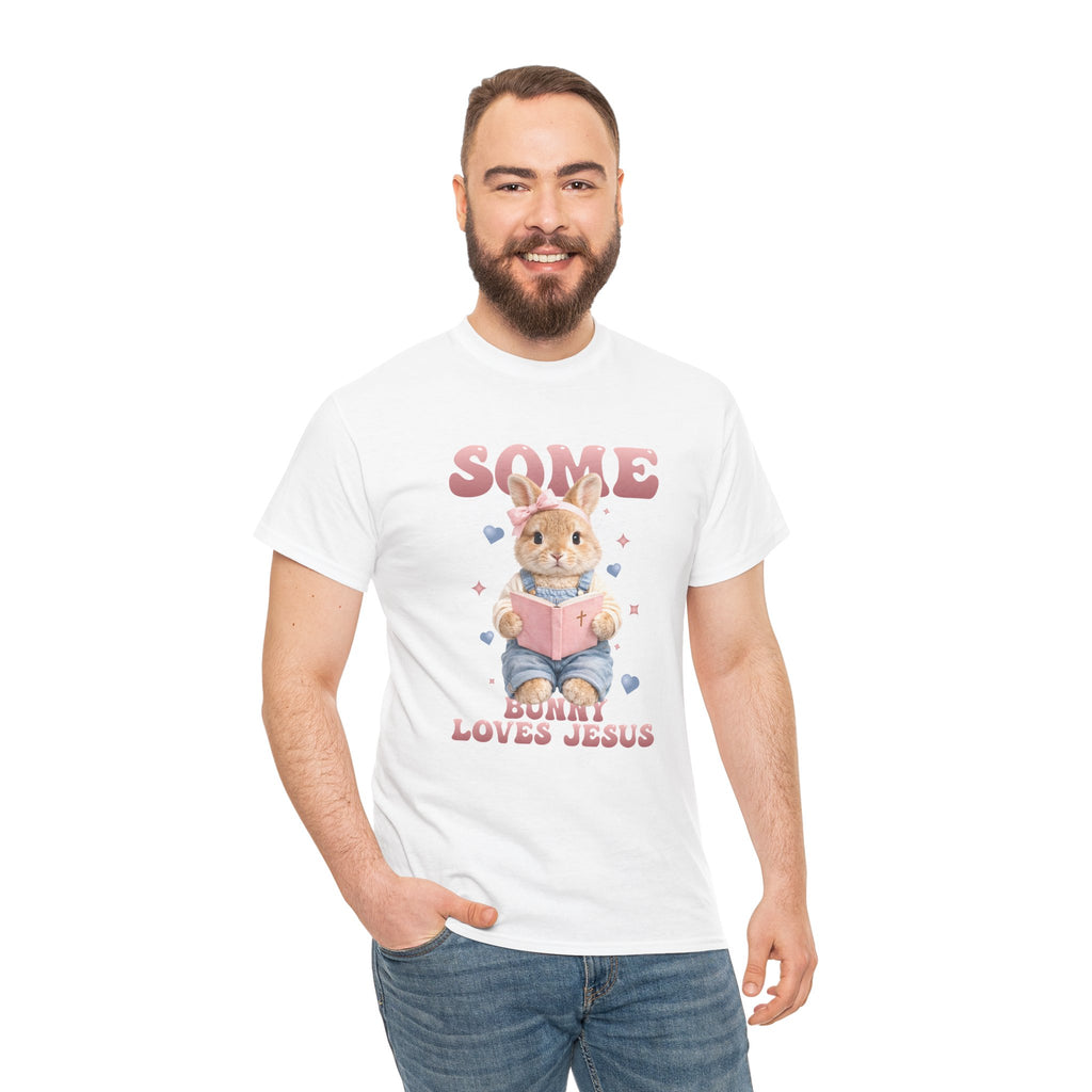 Some Bunny Loves Jesus Bunny Bible Unisex Cotton Tee