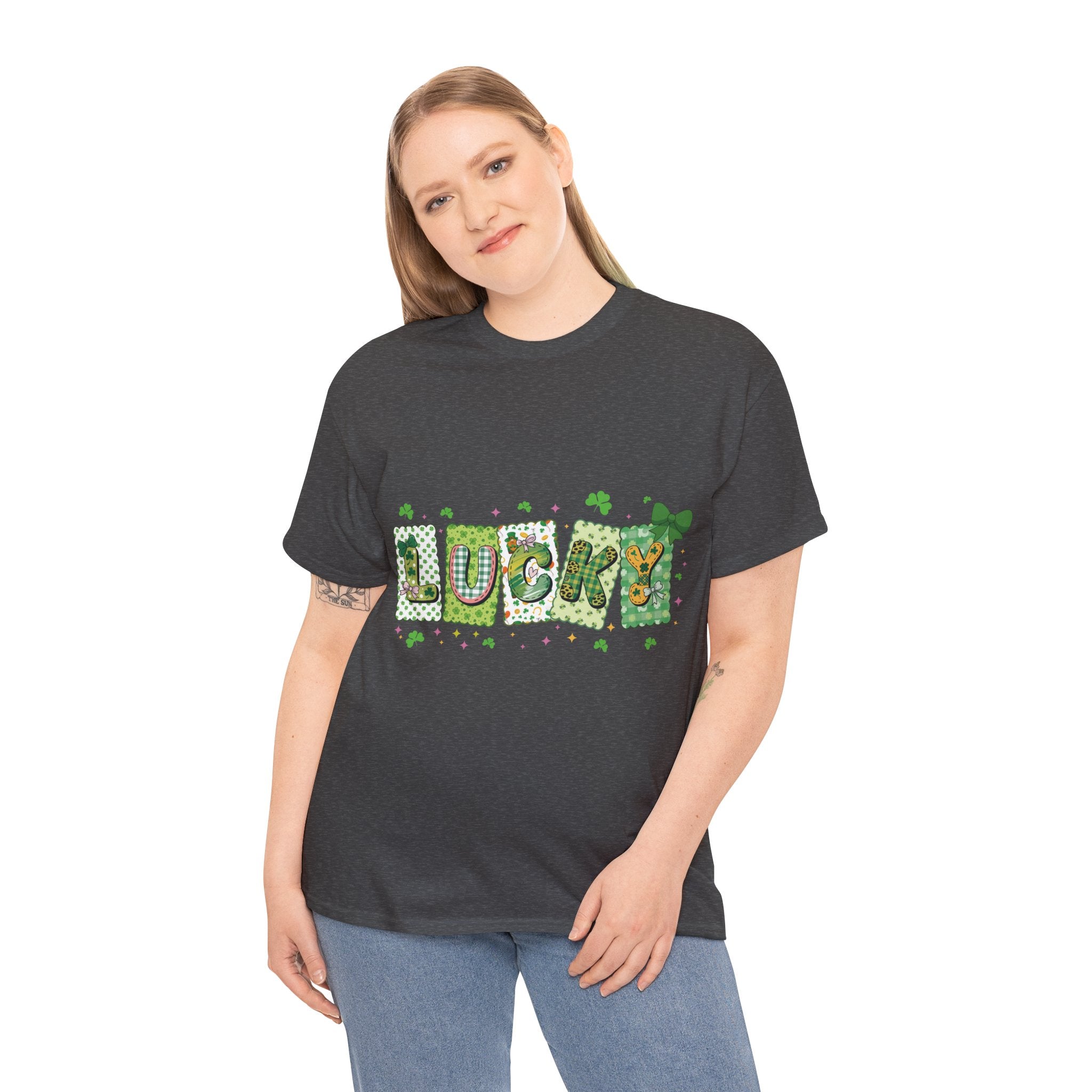 Lucky Patchwork Plaid Clover Tee — St. Patrick’s Day Unisex Cotton T-Shirt