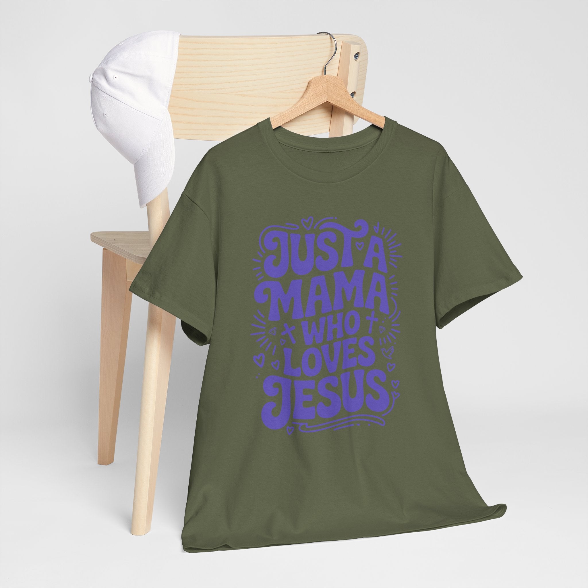 Mama Who Loves Jesus T-Shirt — Bright Green Bubbly Faith Unisex Cotton Tee