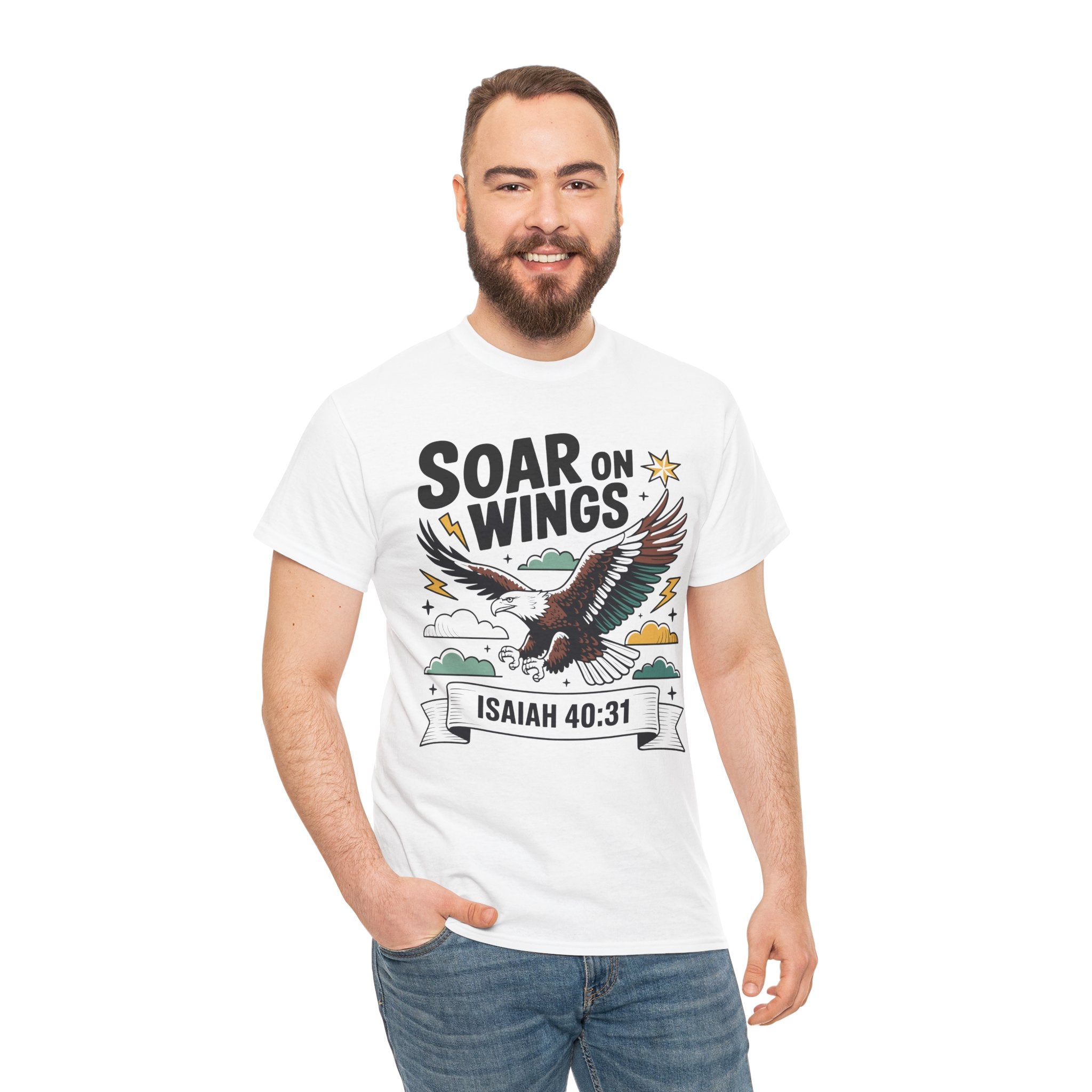 Isaiah 40:31 "Soar on Wings" Eagle Unisex Cotton T-Shirt