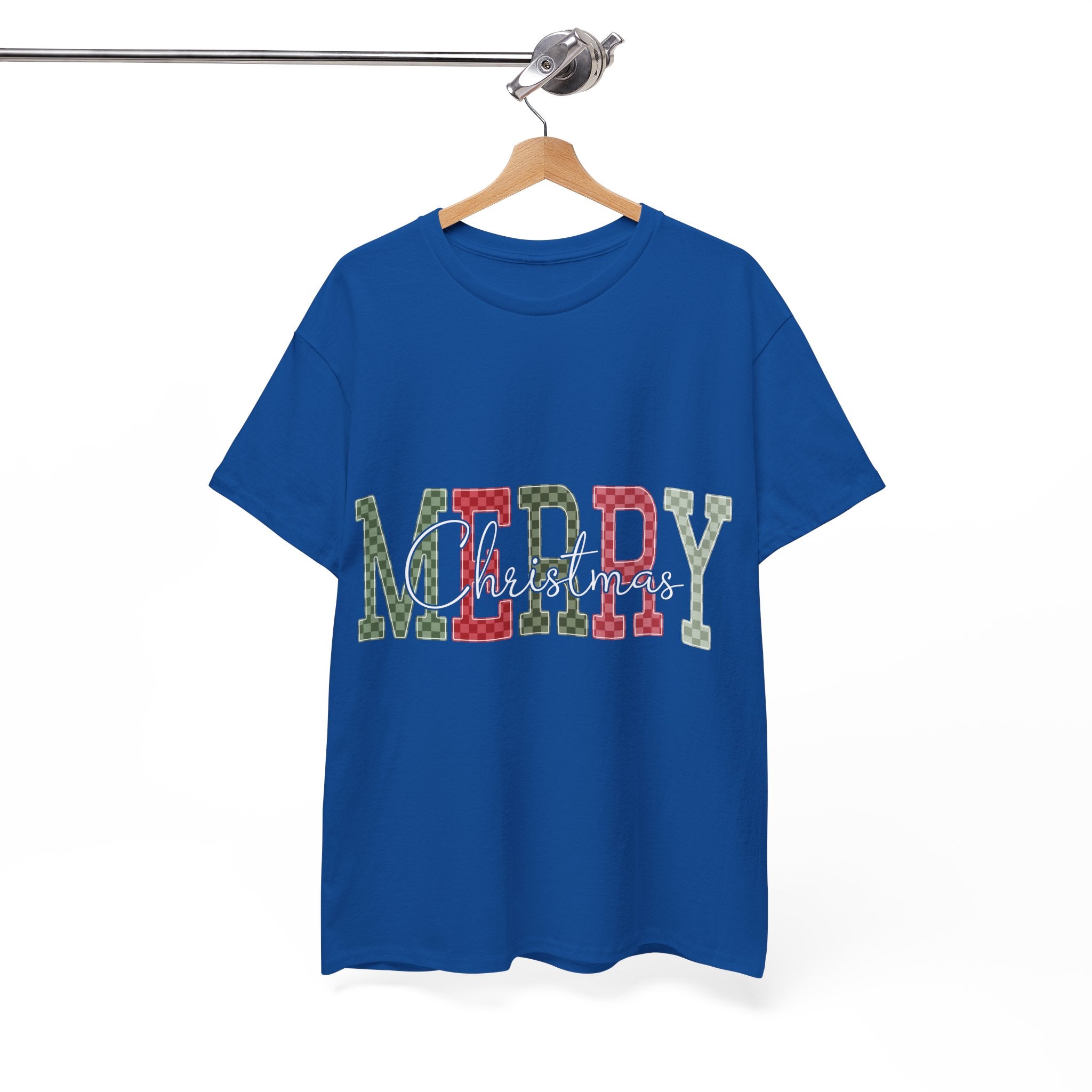 Plaid Merry Christmas Unisex Cotton Tee