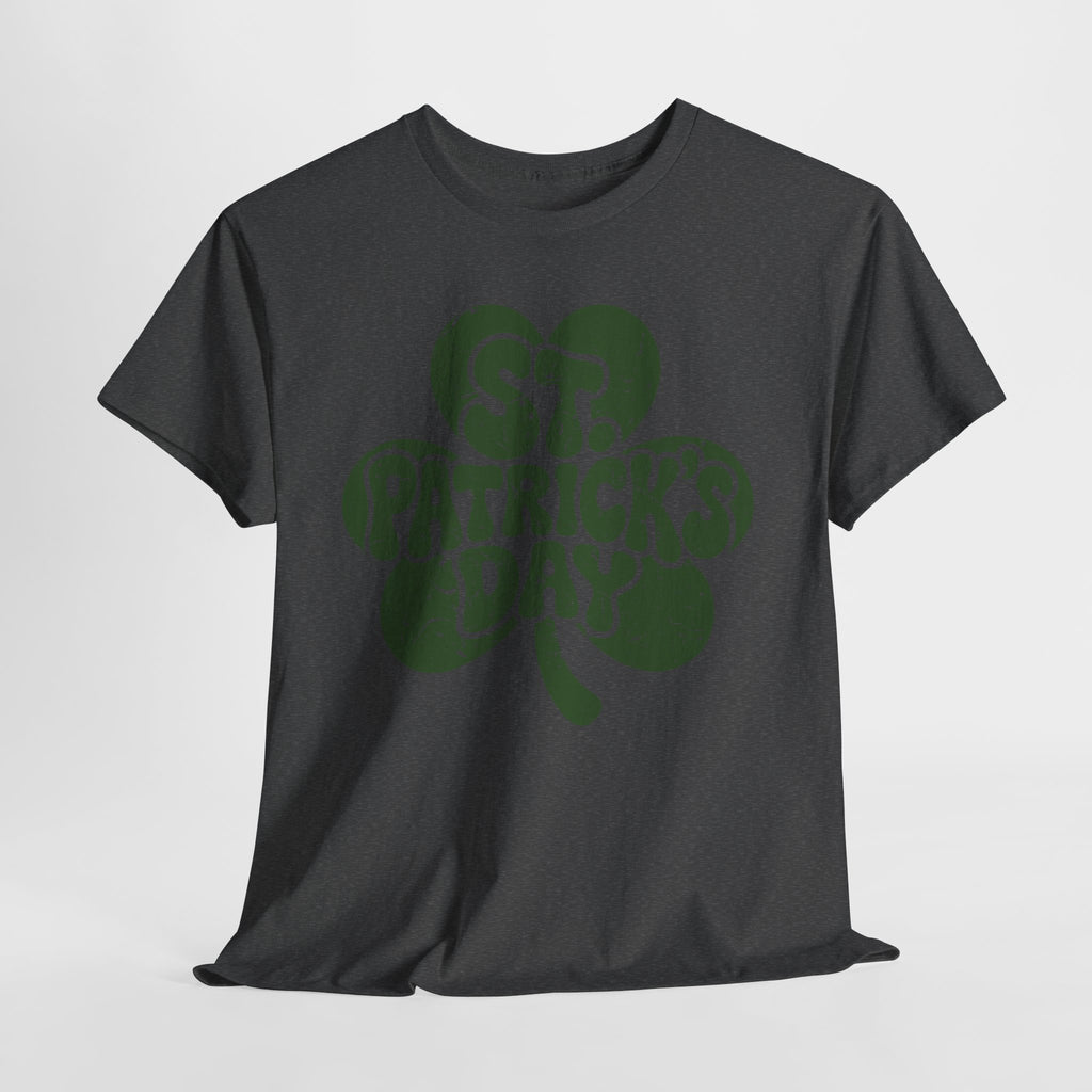 St. Patrick's Day Shamrock Tee — Retro Bubble Lettering Unisex Cotton Tee