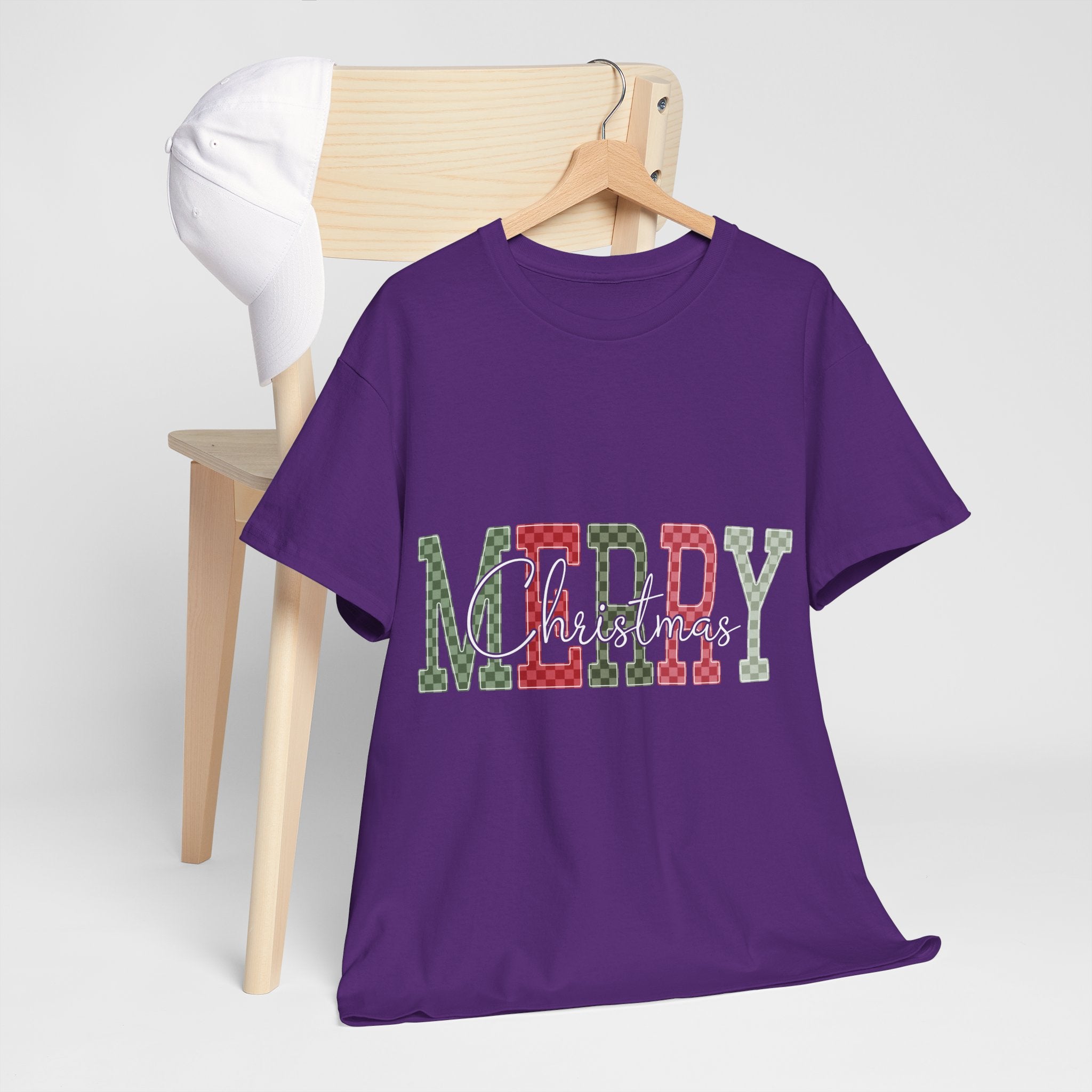 Plaid Merry Christmas Unisex Cotton Tee