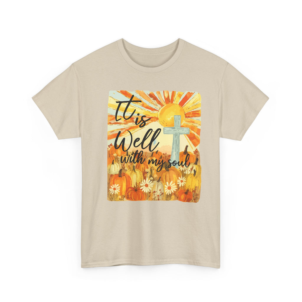 It Is Well With My Soul Pumpkin Sunrise Unisex Cotton T-Shirt
